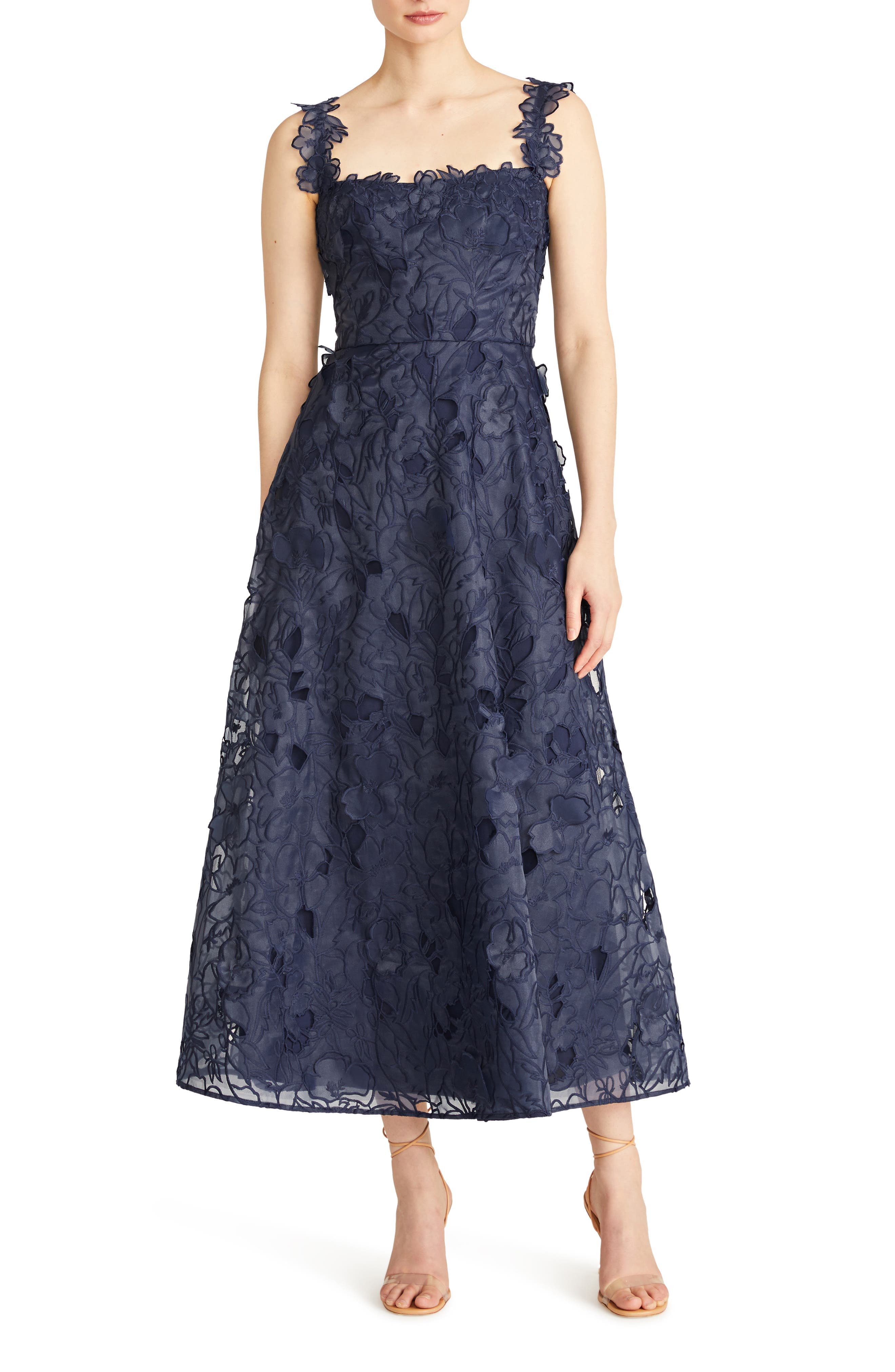 Juliette Embroidered Floral Organza A-Line Cocktail Dress - image 1
