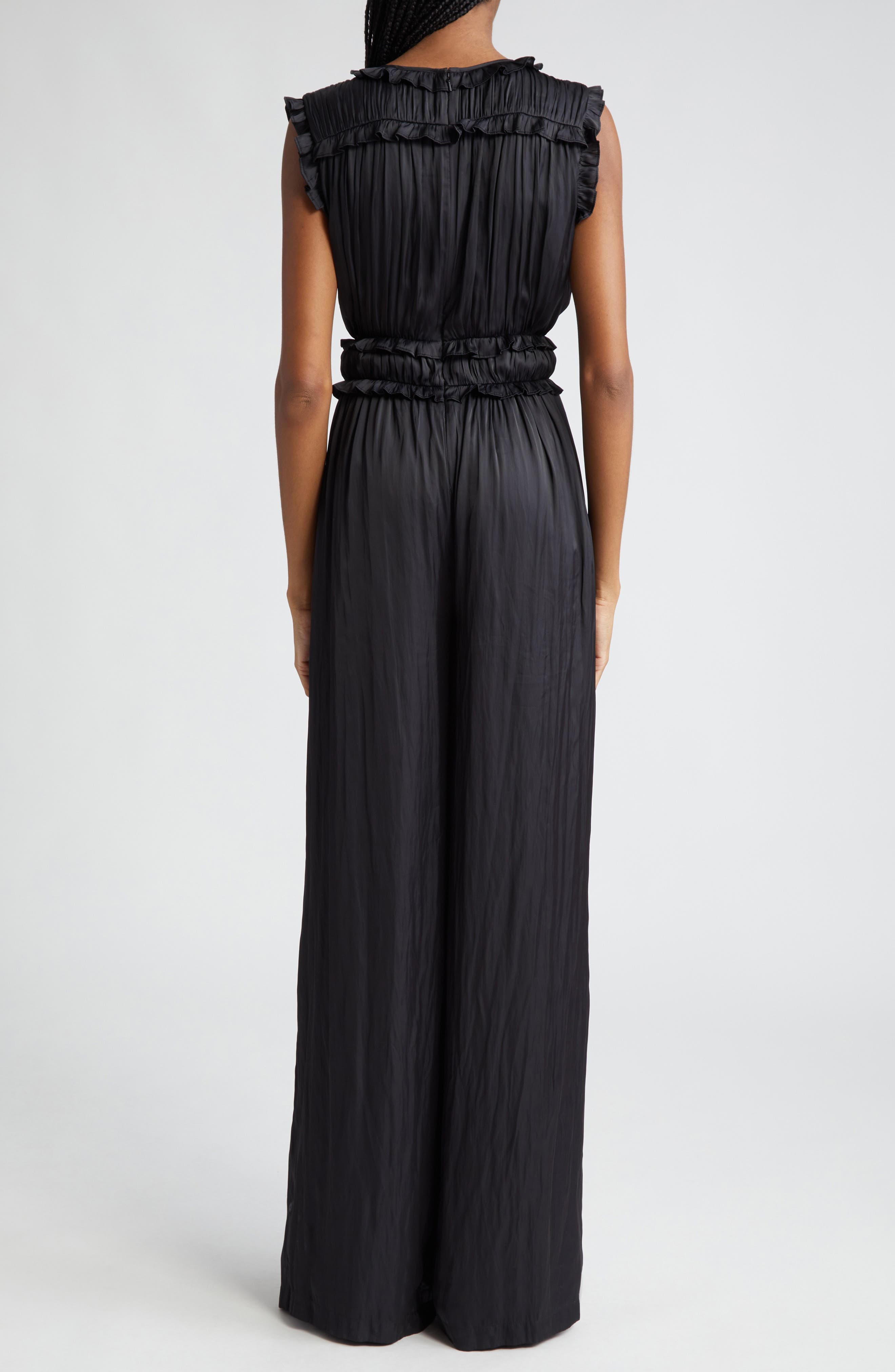 Katelyn Ruffle Satin Jumpsuit - image 2