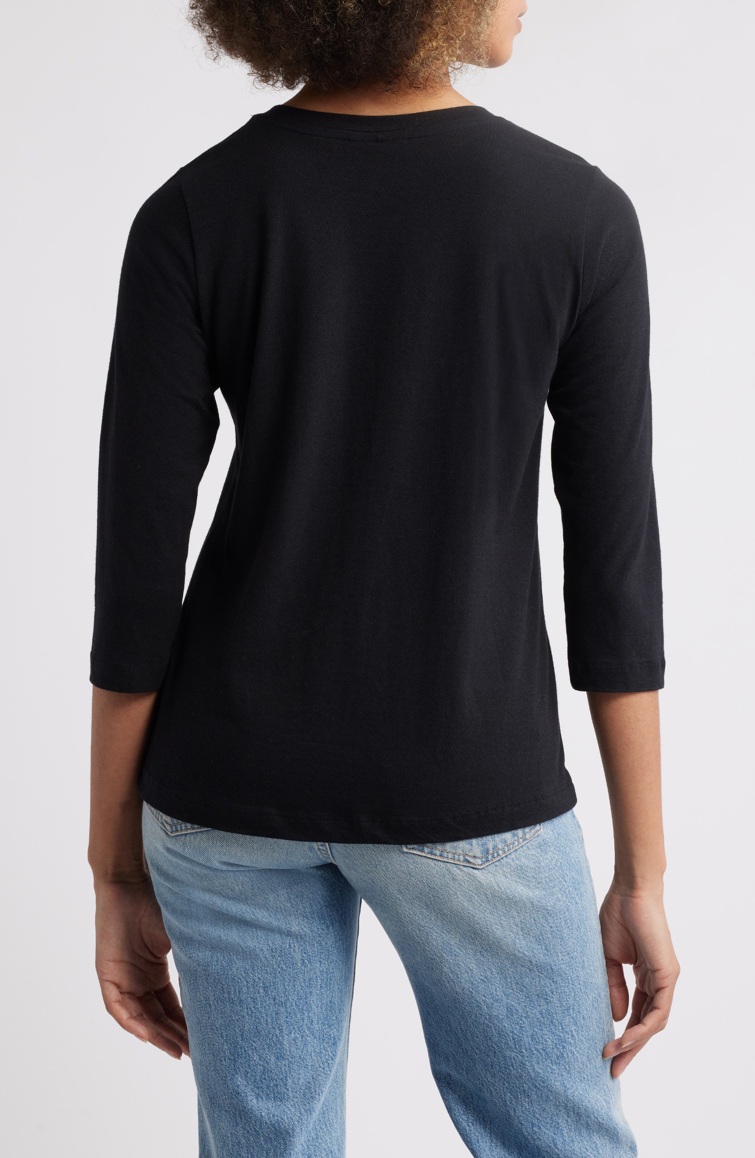 Three-Quarter Sleeve V-Neck T-Shirt - image 2