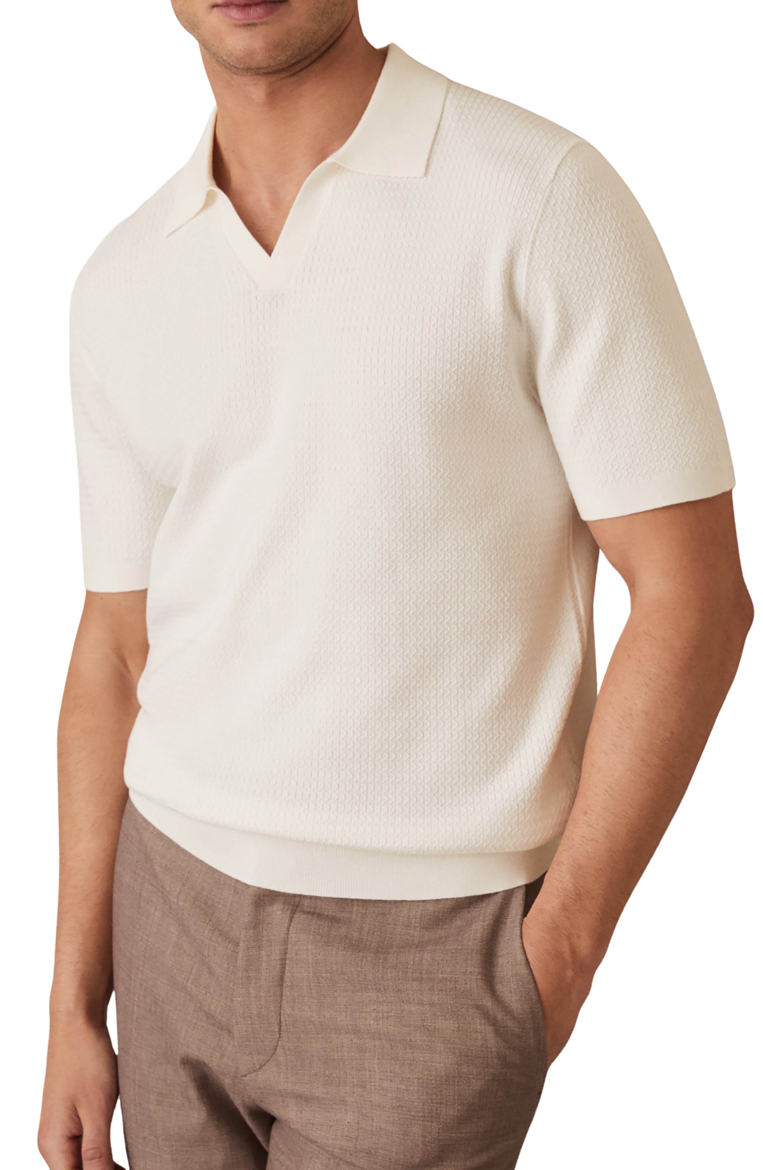 Tyne Textured Johnny Collar Polo Sweater - image 1