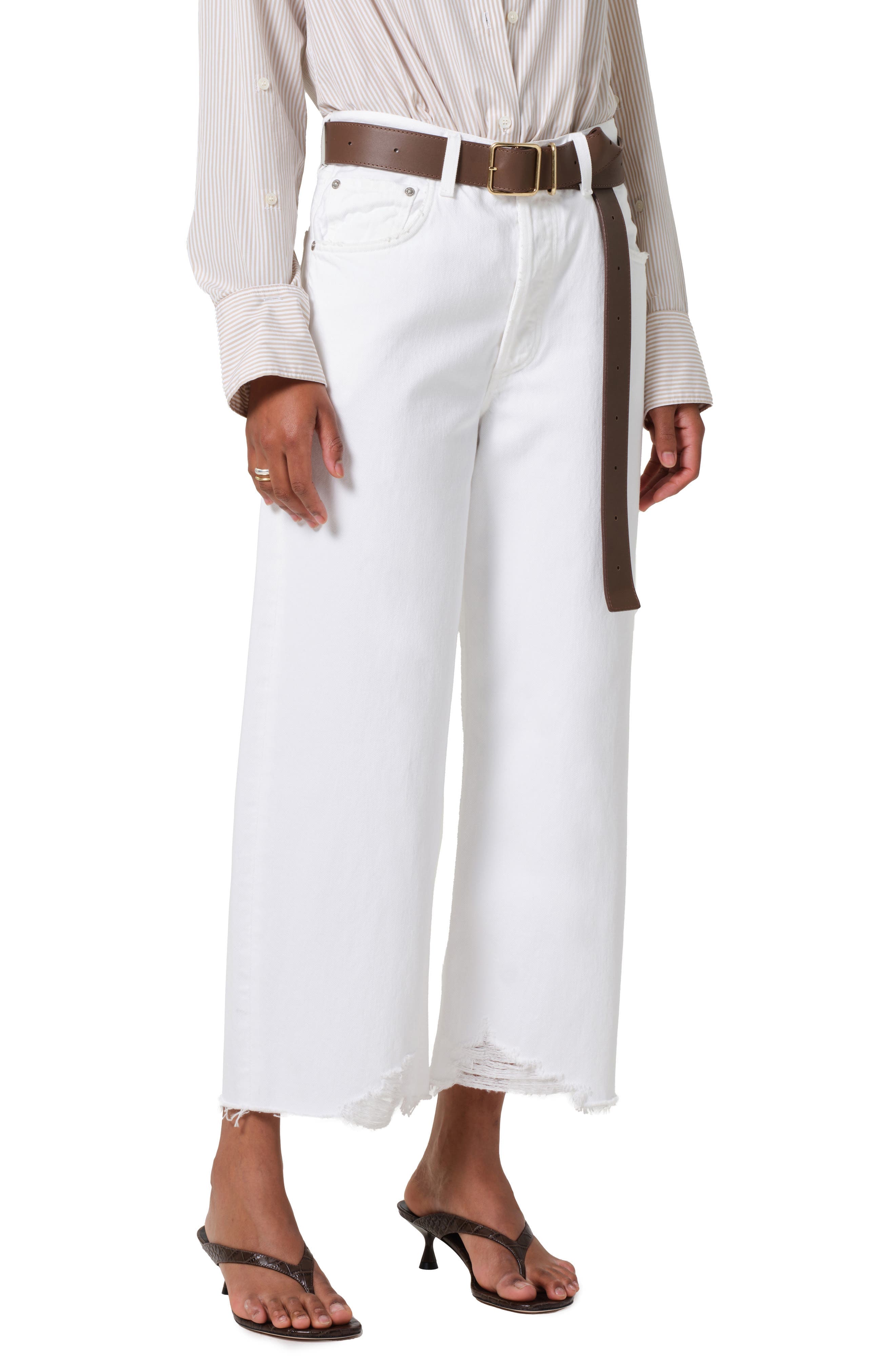 Ayla Raw Hem Crop Wide Leg Jeans - image 1