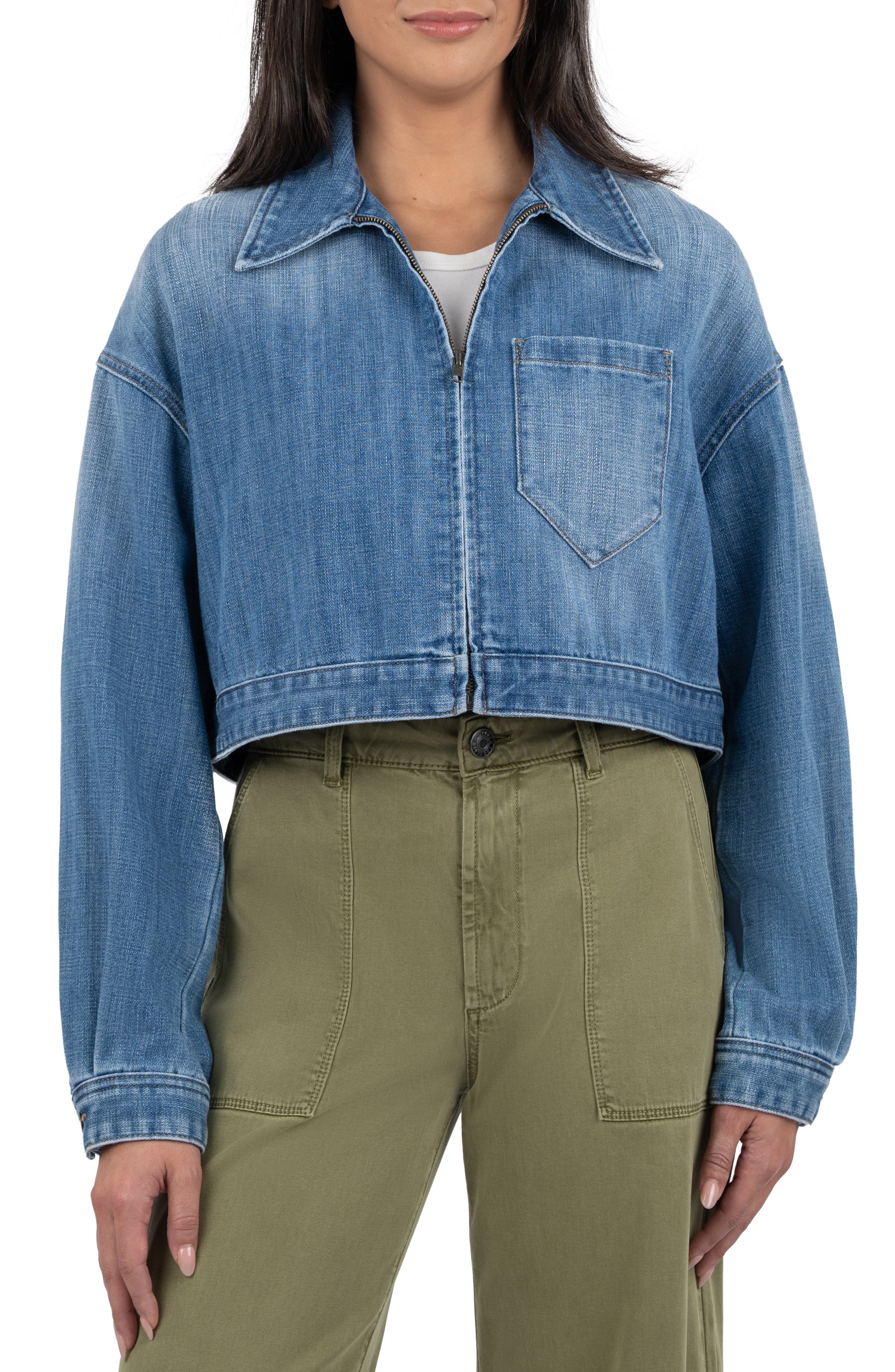 Luna Oversize Crop Denim Jacket - image 1