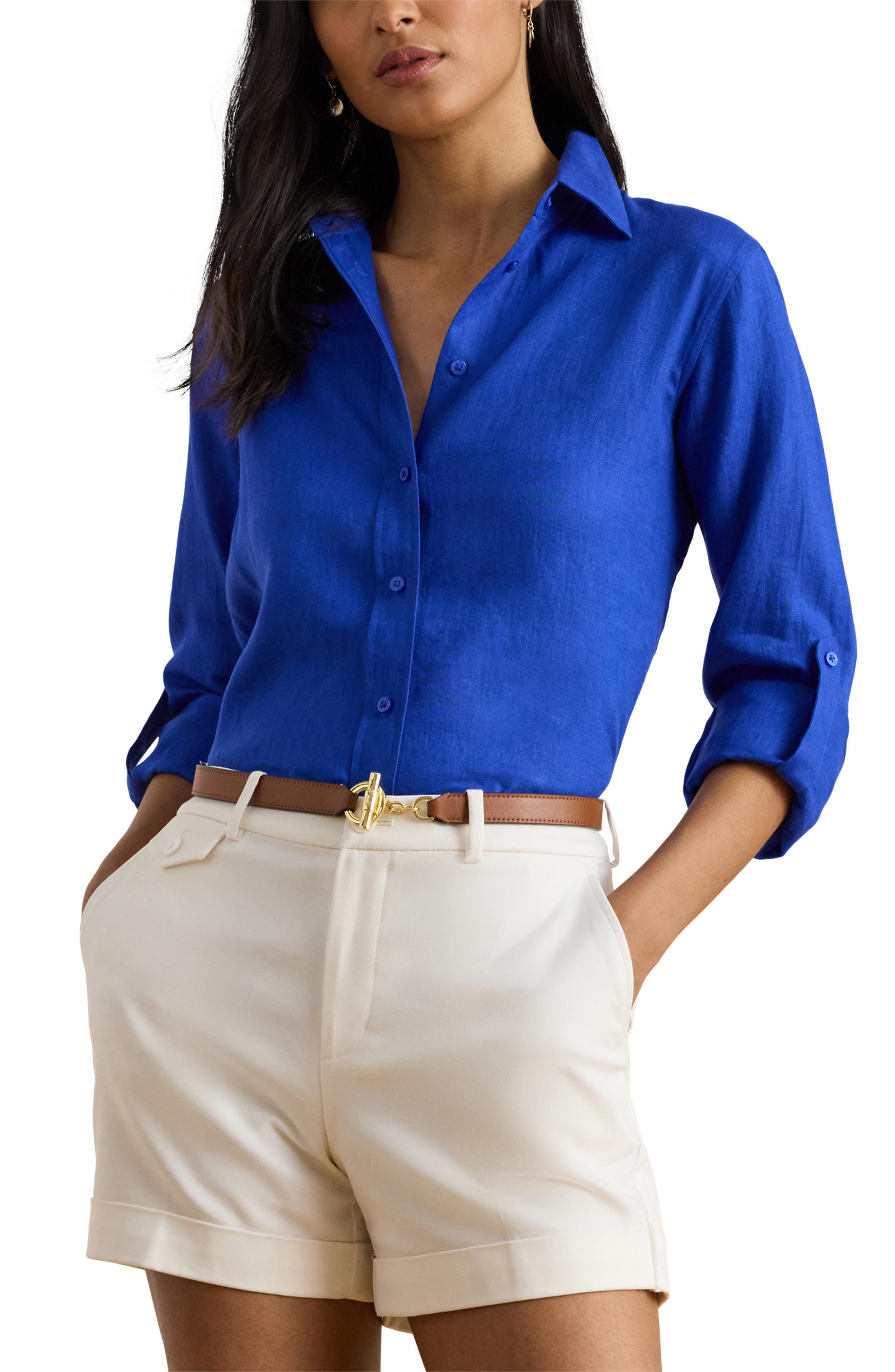 Karrie Linen Button-Up Shirt - image 1