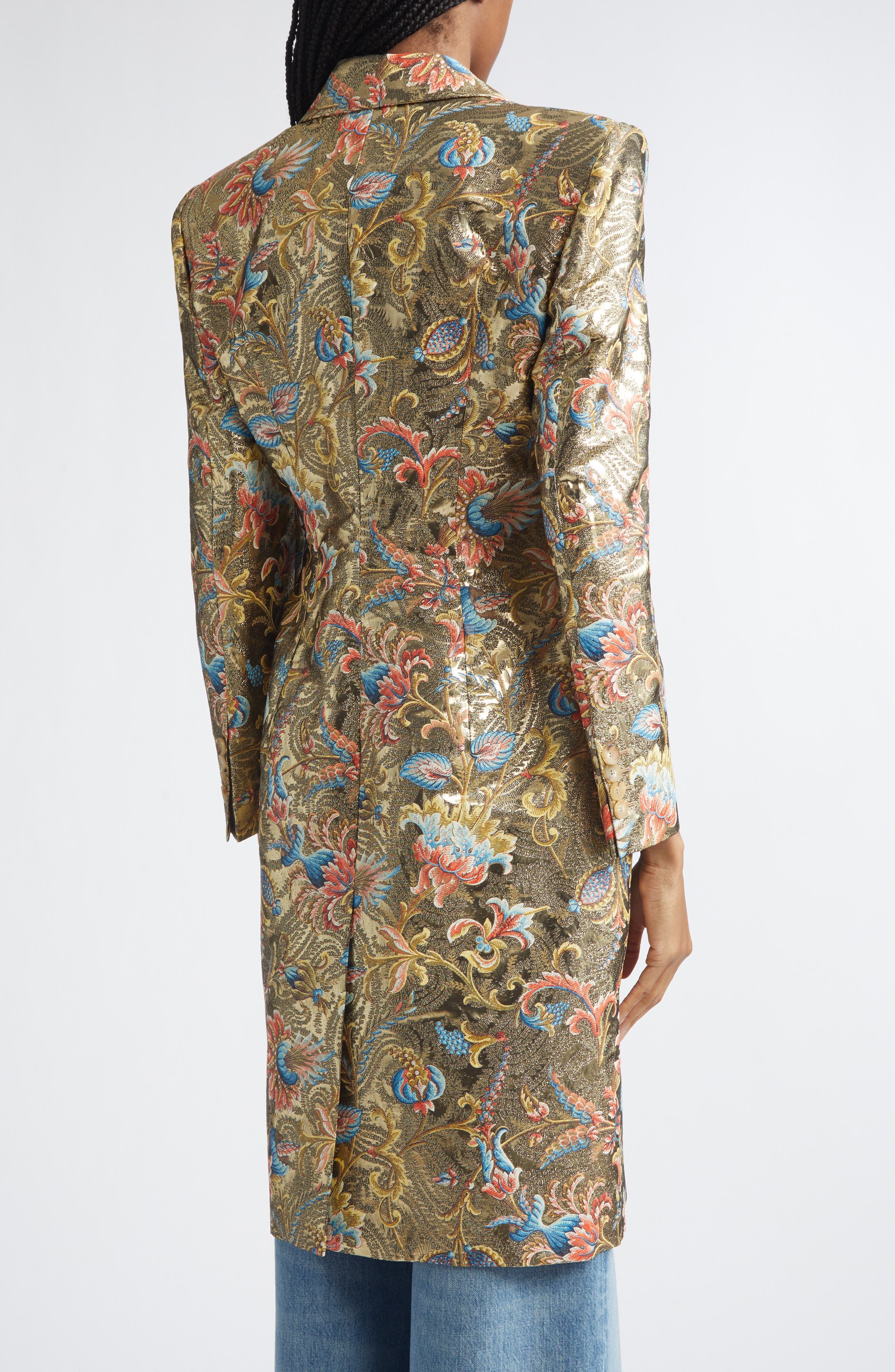 Paisley Metallic Tailored Coat - image 2