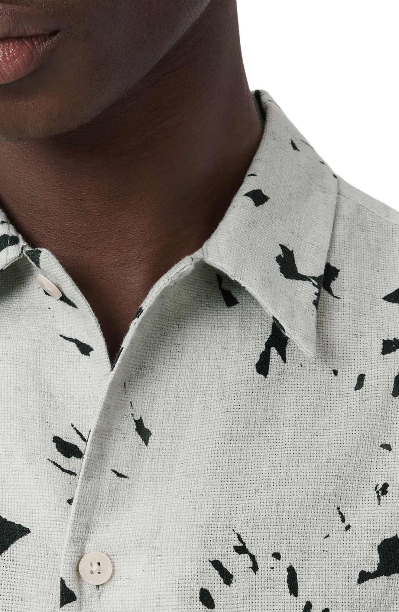 Giron Floral Linen & Cotton Short Sleeve Button-Up Shirt - image 2
