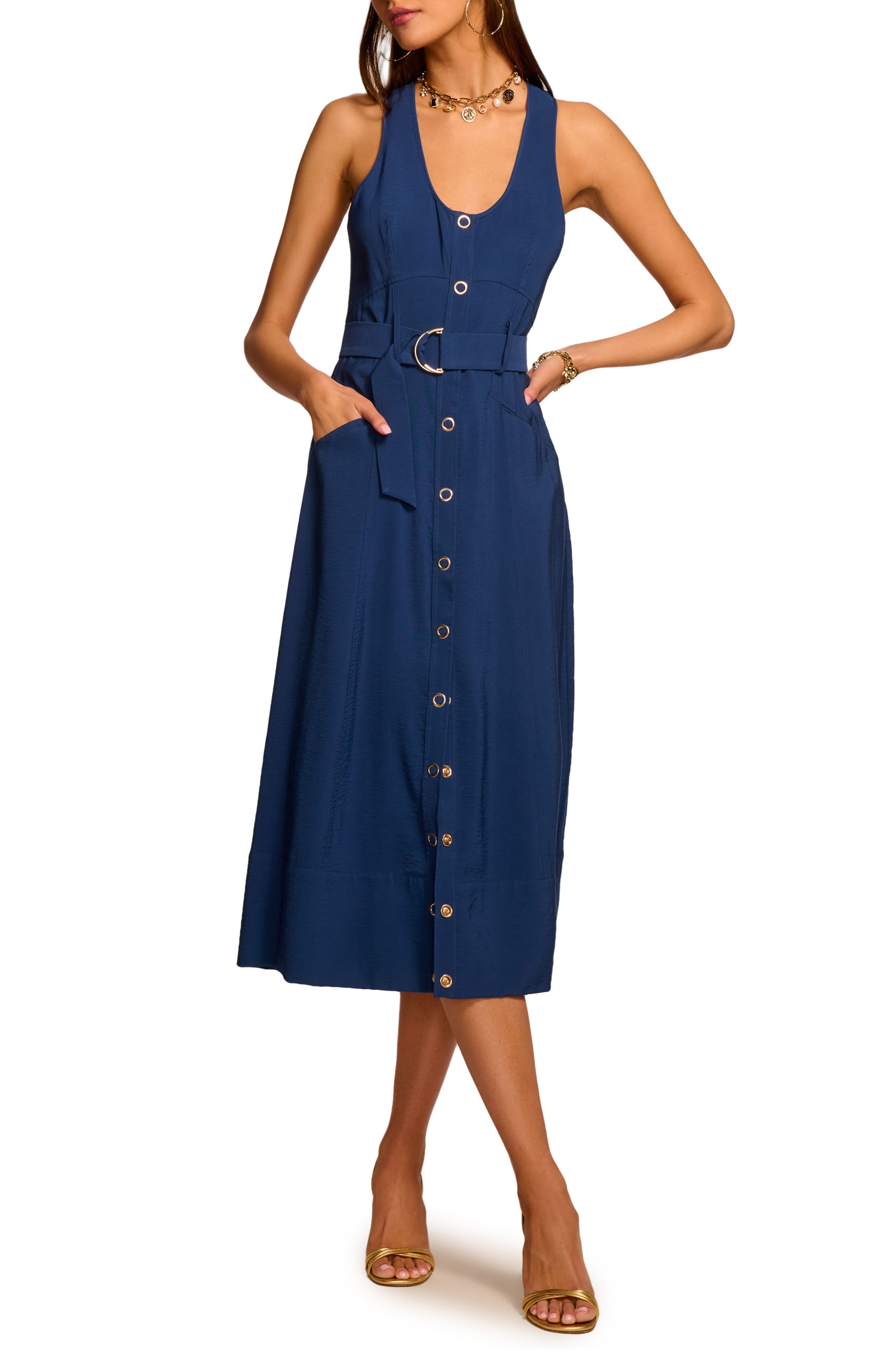 Nomi Belted Sleeveless Midi Dress - image 3