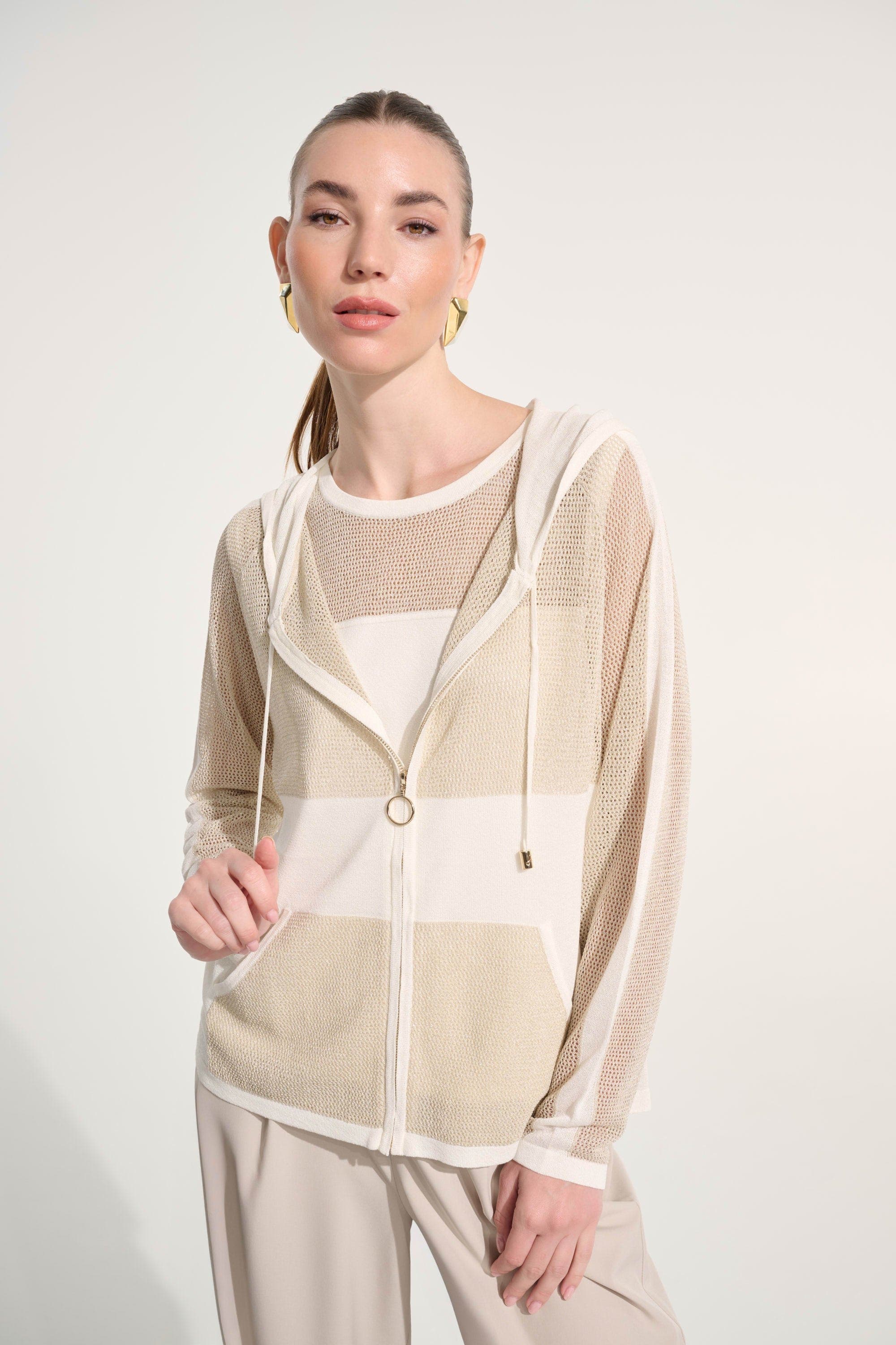 Soft Knit Straight Hooded Zip Jacket - image 1