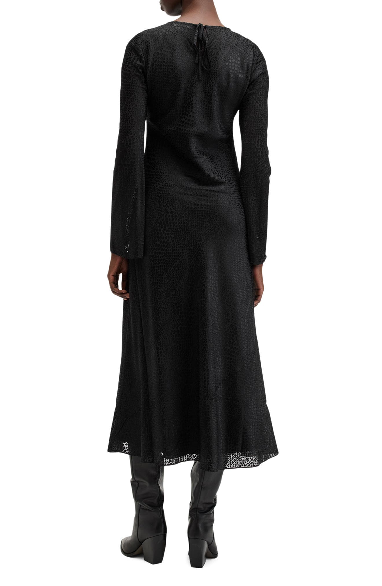 Jada Animal Print Long Sleeve Silk Midi Dress - image 2