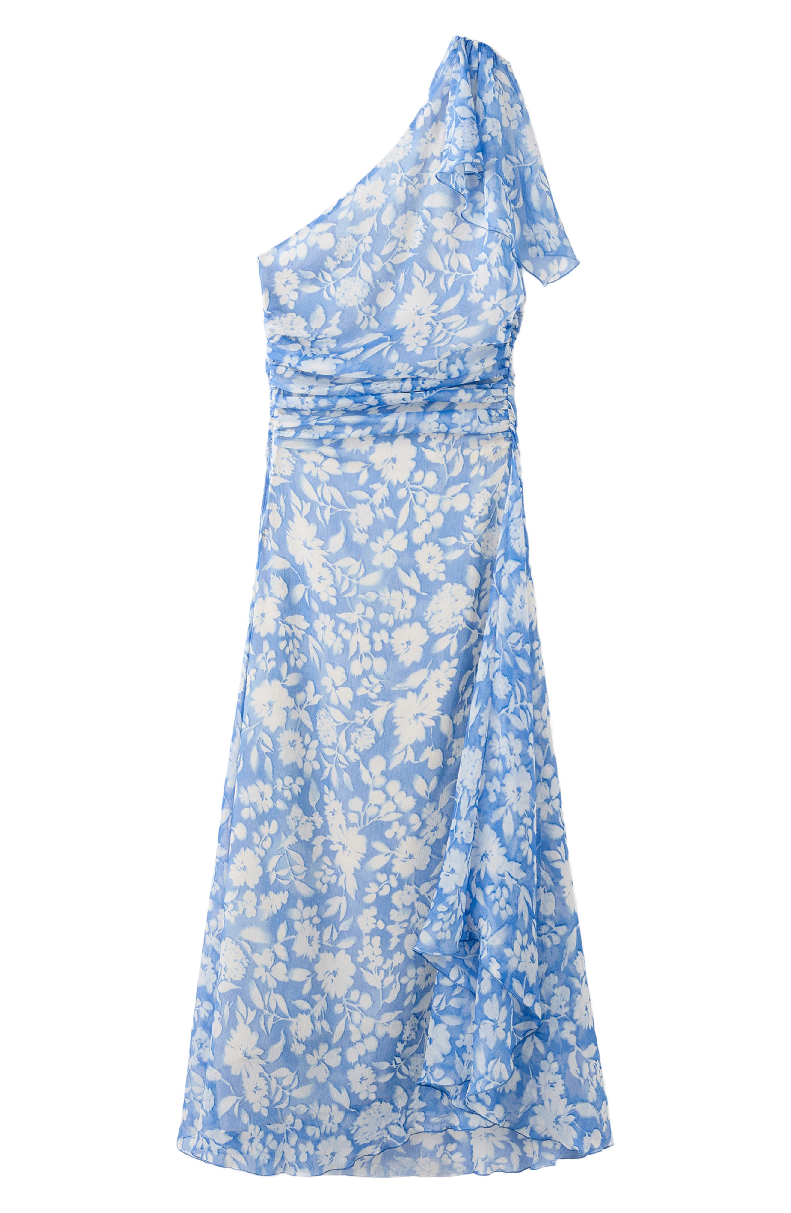 Asymmetric Floral Print Dress - image 1