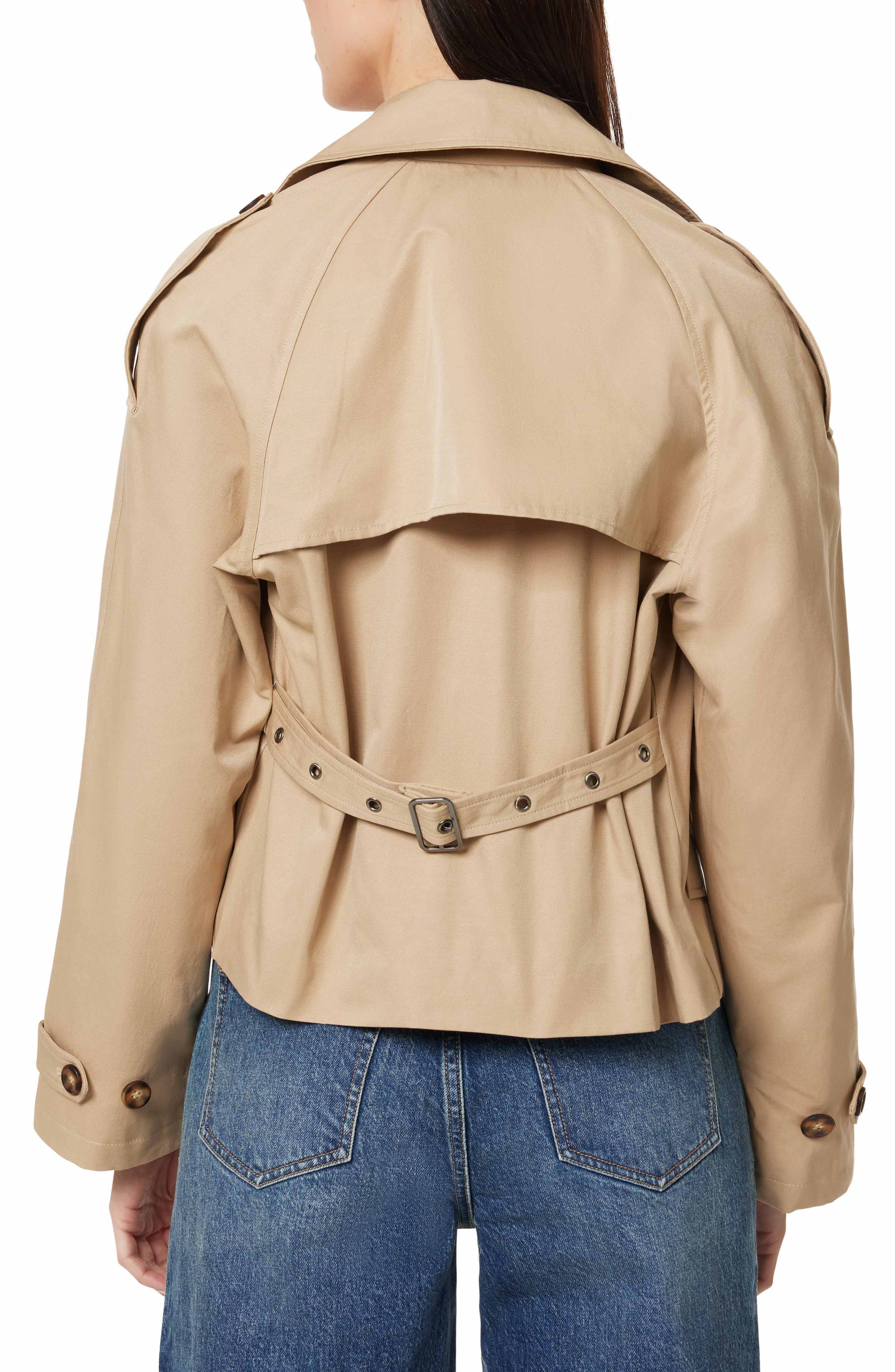 Belted Cotton Blend Crop Trench Coat - image 2