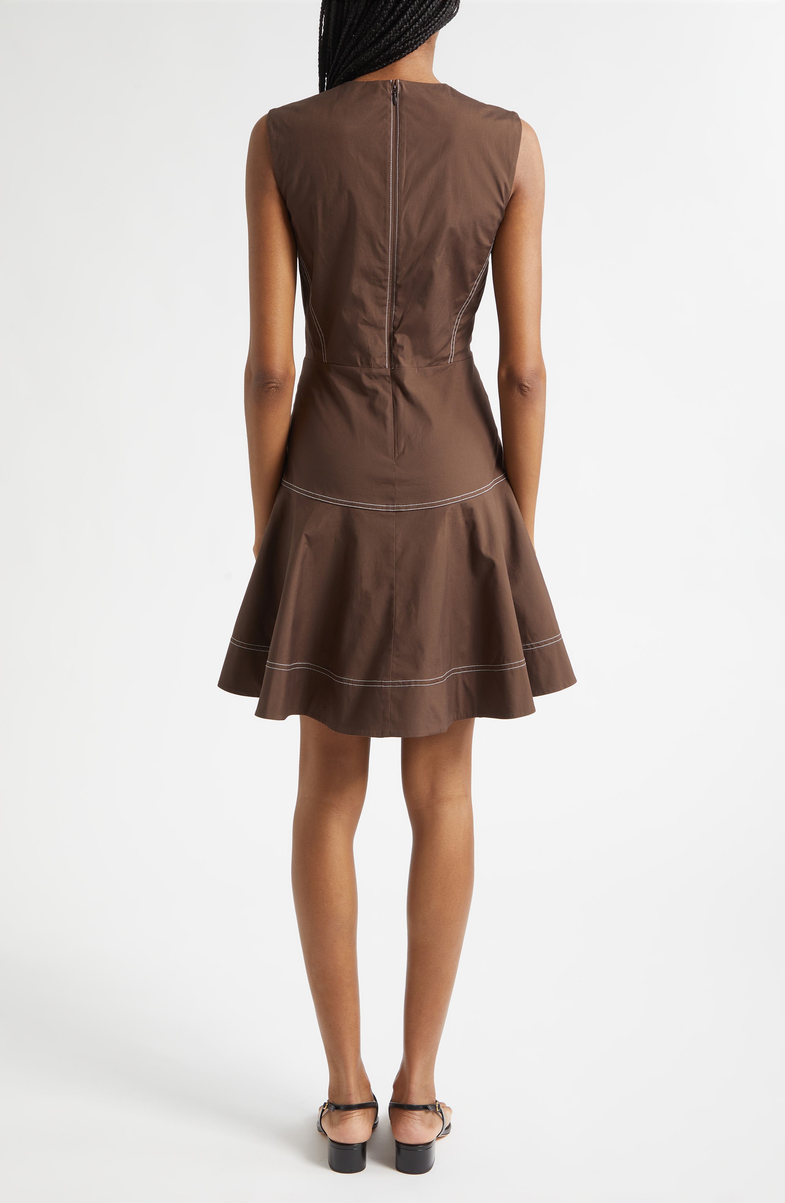 Karrigan Sleeveless Stretch Cotton Minidress - image 4