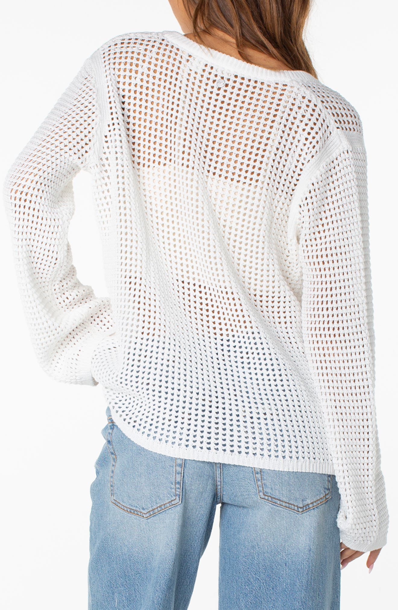 Summer Nights Open Knit V-Neck Top - image 2