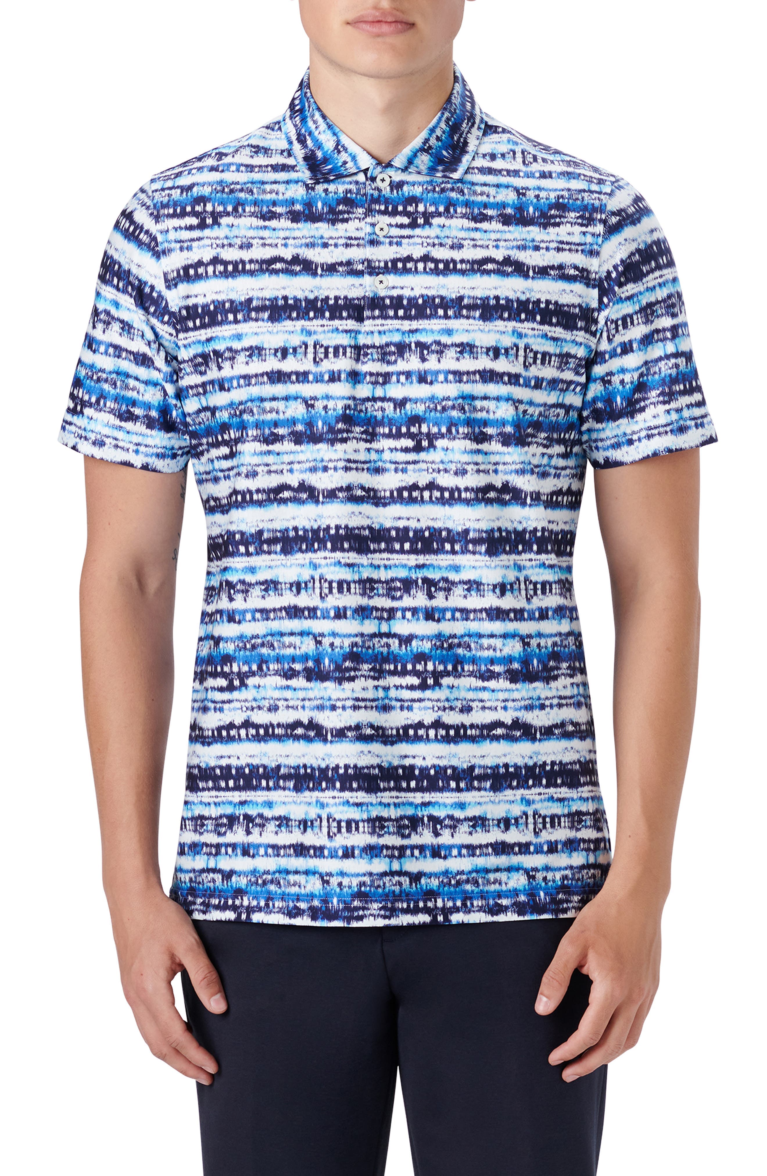 Hendrix Digital Abstract Print Cotton Polo - image 1