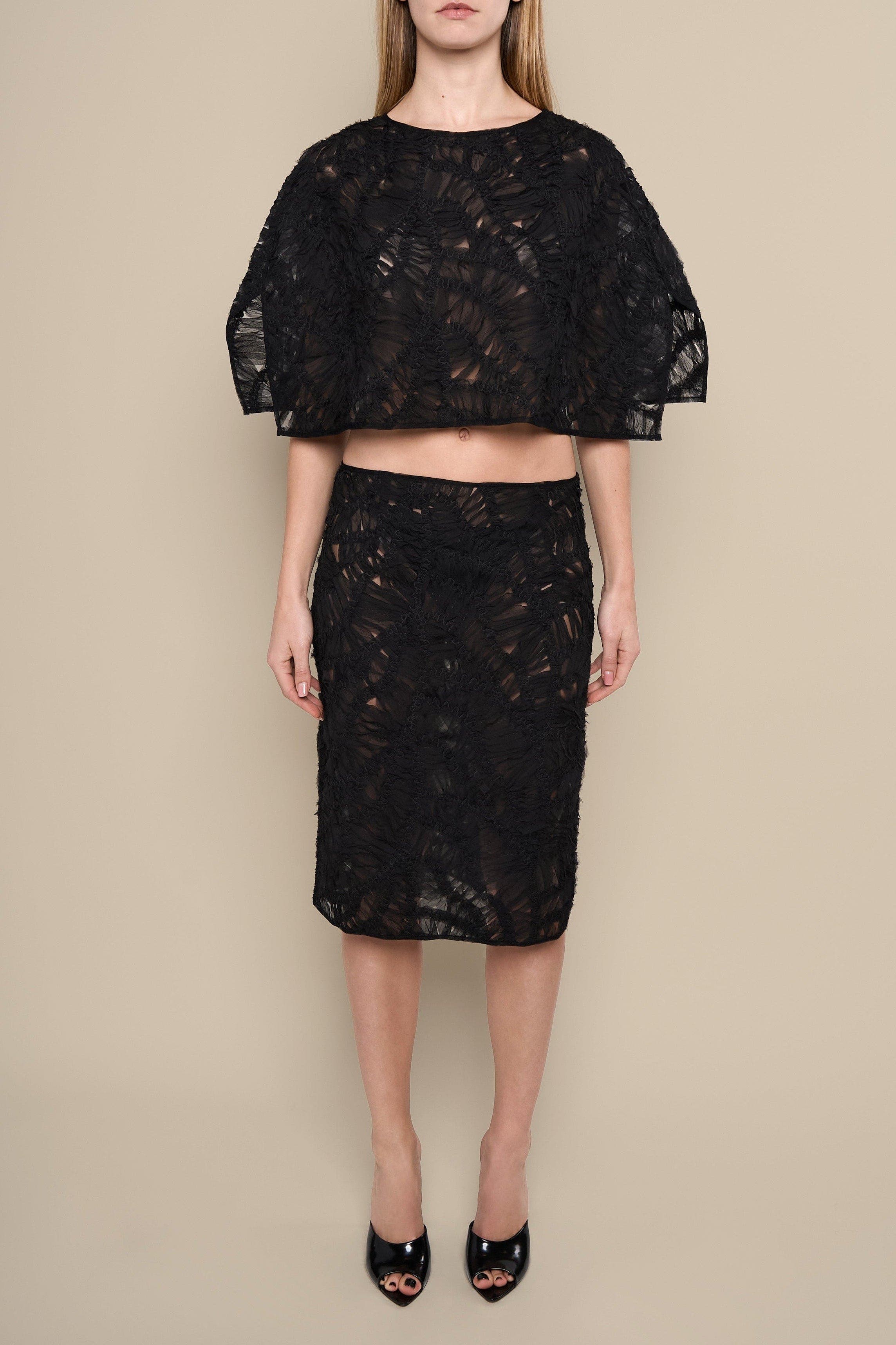 Fleur Sheer Abstract Lace Midi Pencil Skirt - image 2