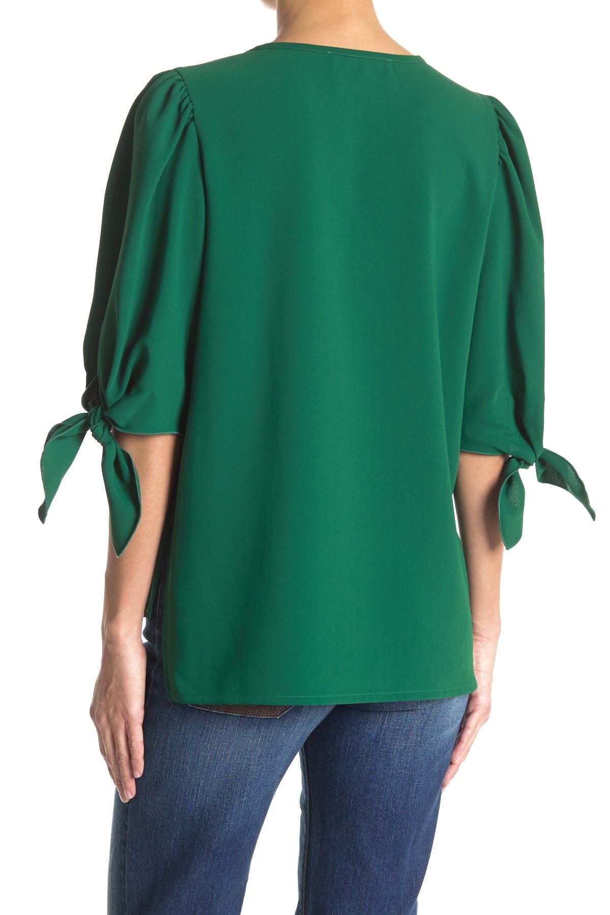 Woven Tie Sleeve Blouse - image 2