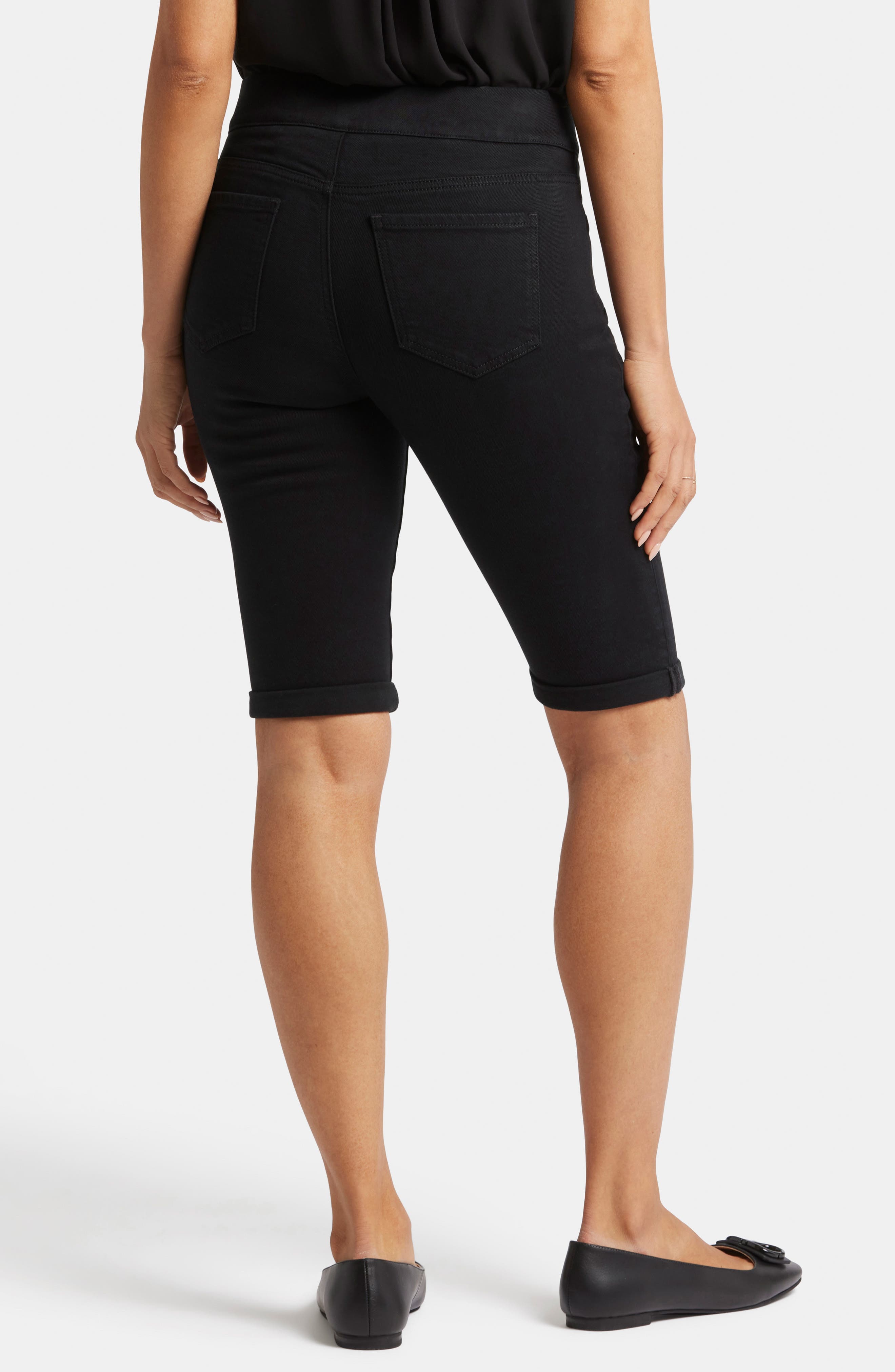 Roll Cuff Pull-On Denim Bermuda Shorts - image 2