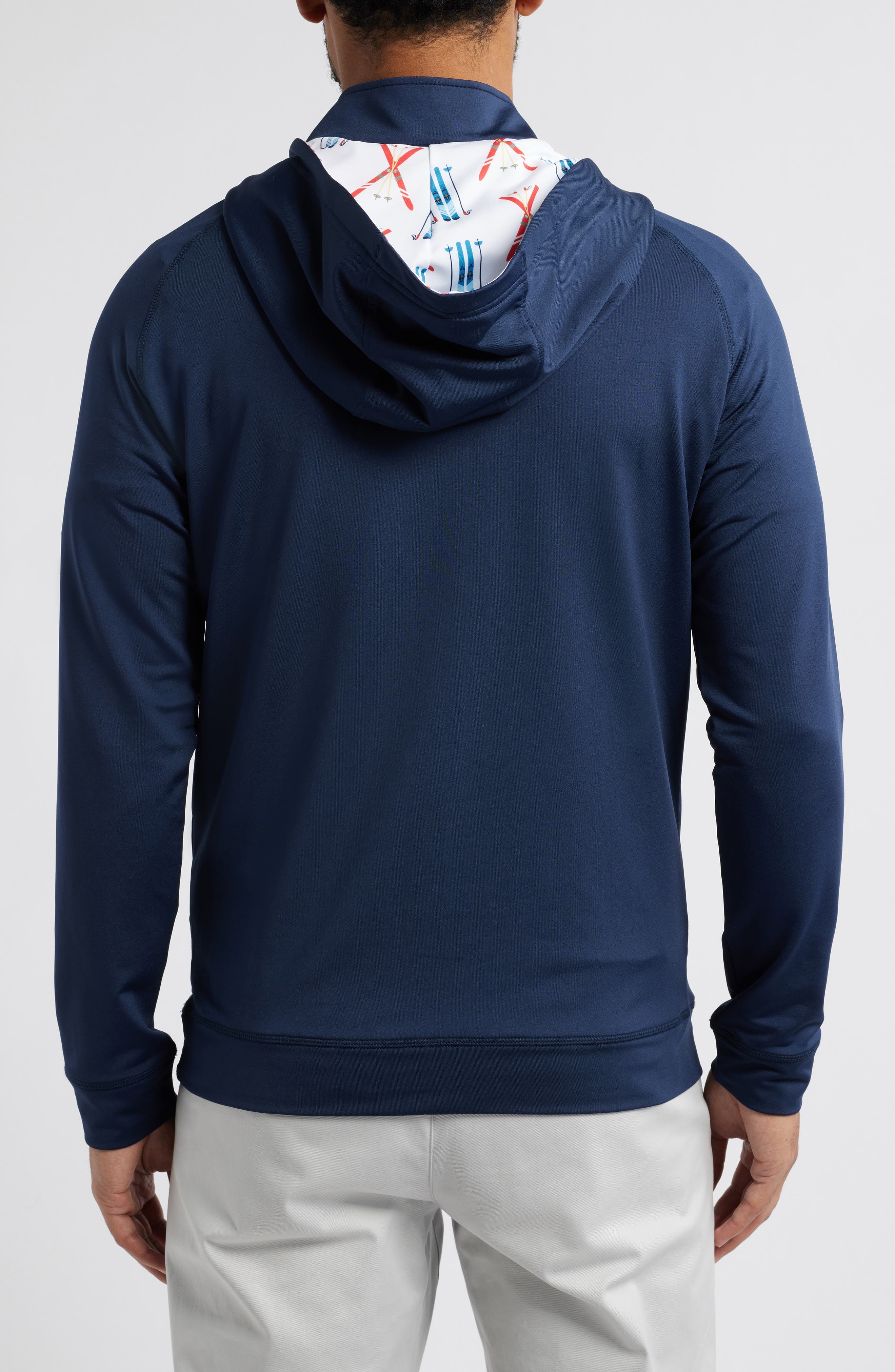 Ski Print Colorblock Half Zip Hoodie - image 2