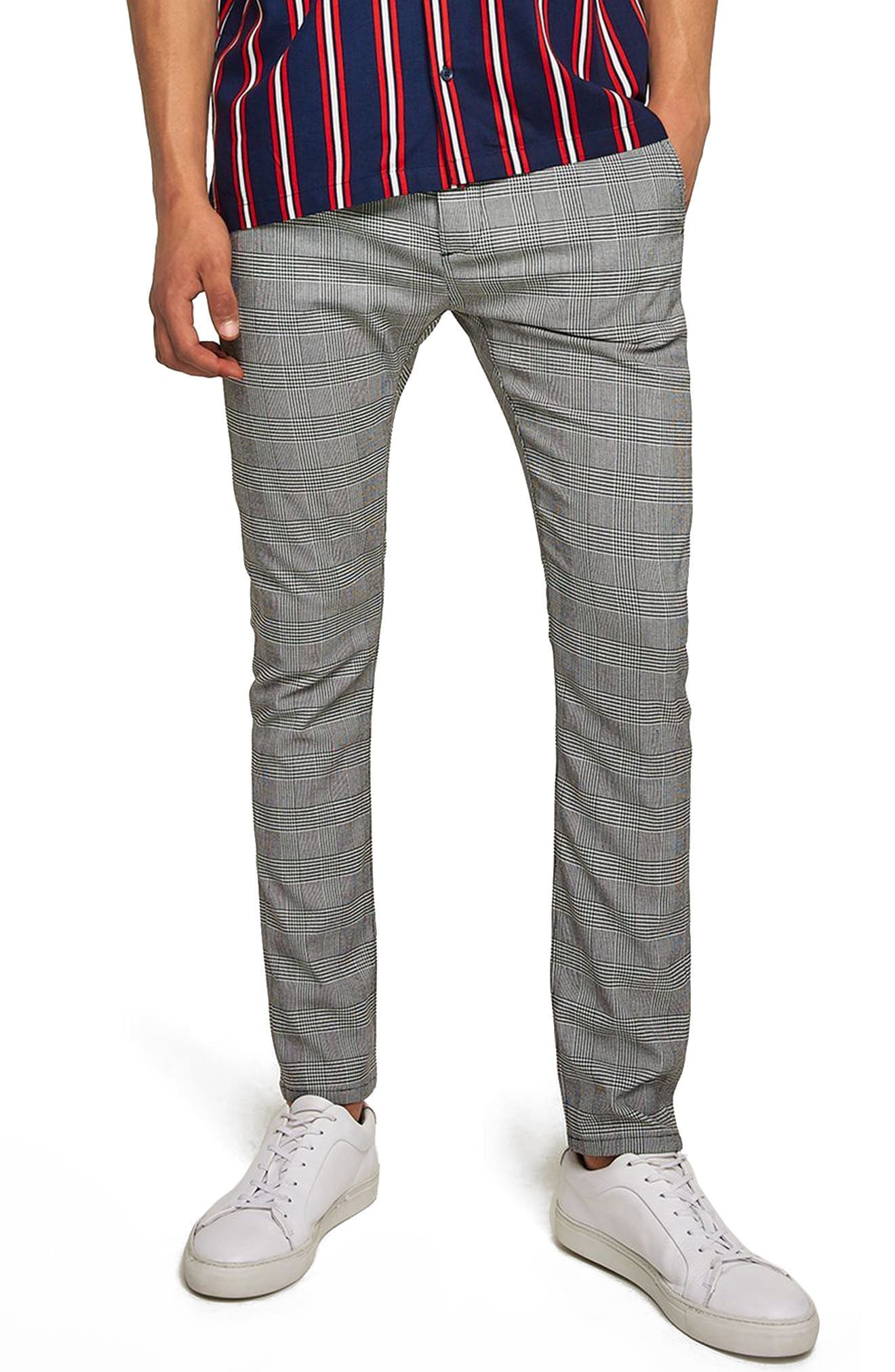 Check Stretch Skinny Fit Trousers - image 1