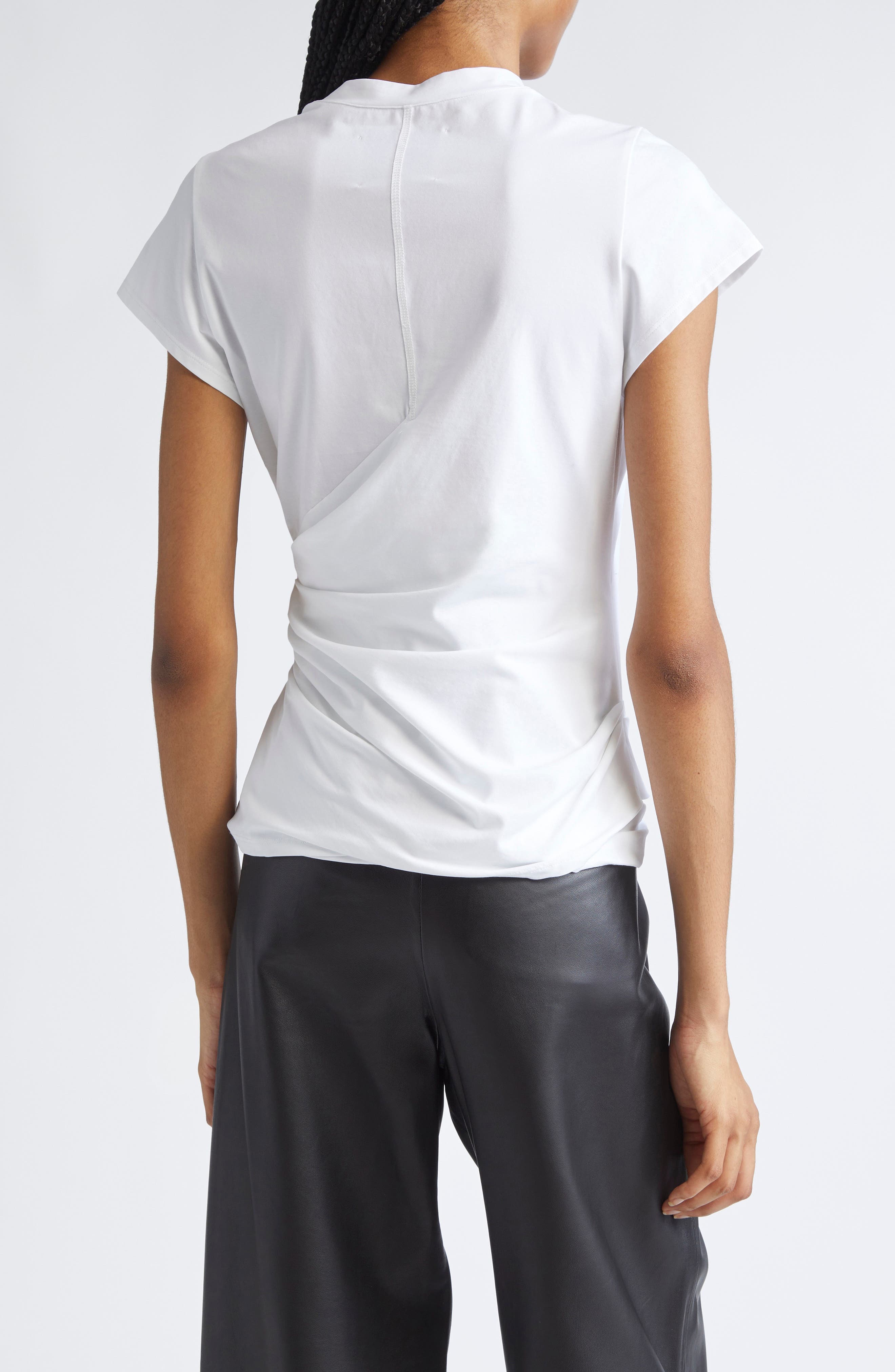 Draped Stretch Cotton T-Shirt - image 2