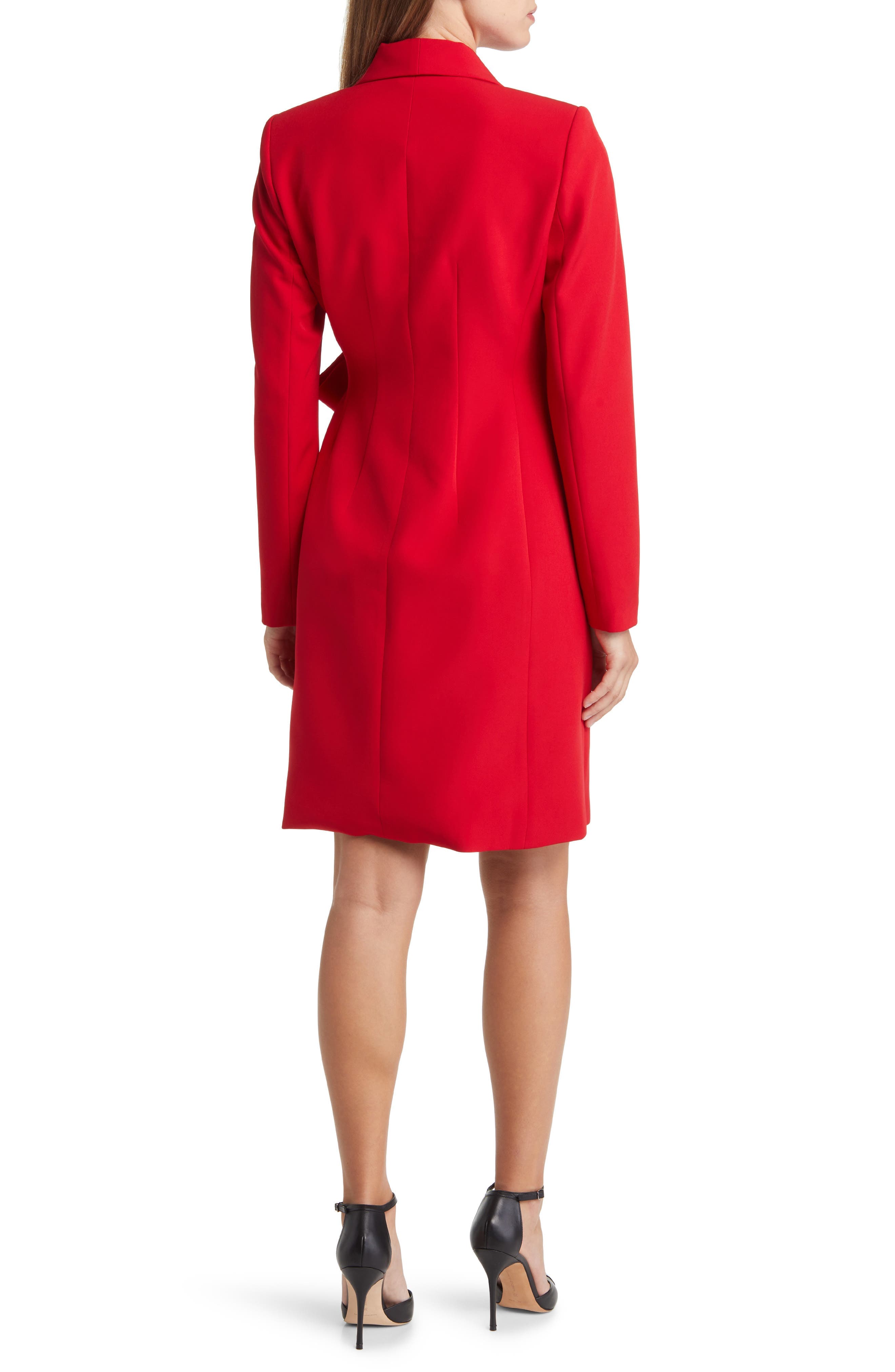 Side Tie Long Sleeve Wrap Coat Dress - image 2