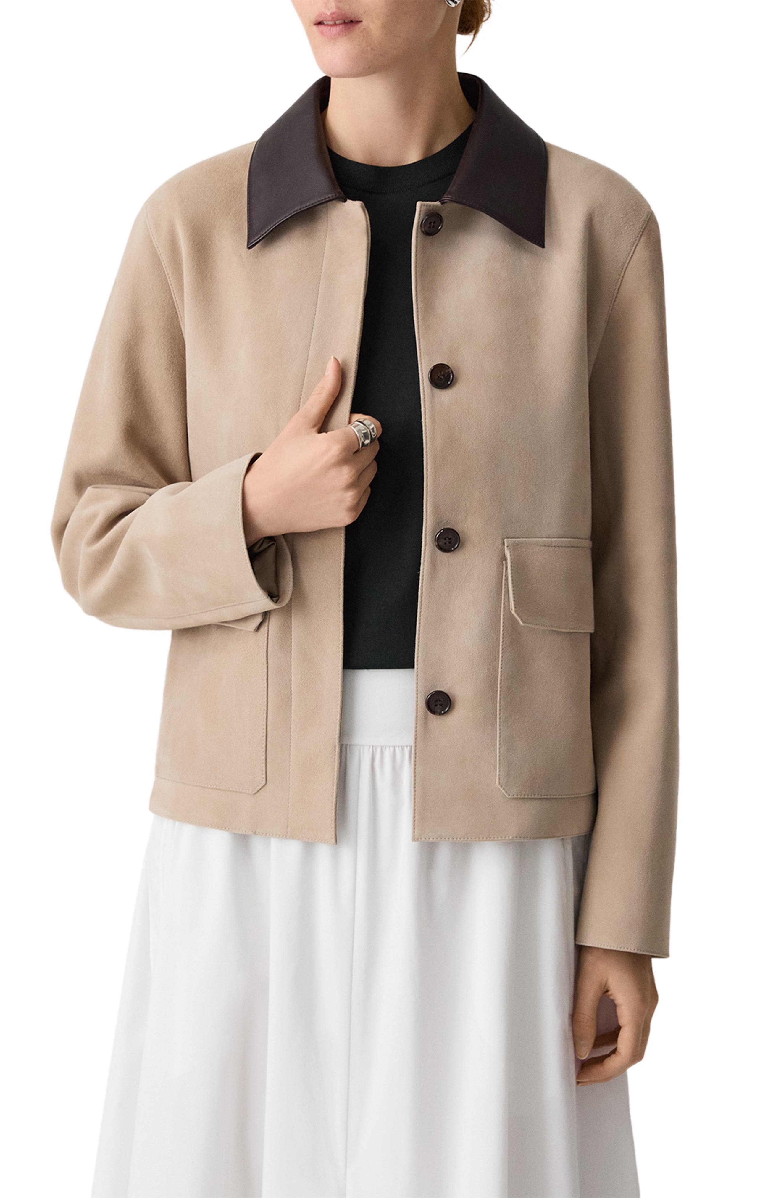 Boxy Suede & Leather Jacket - image 1