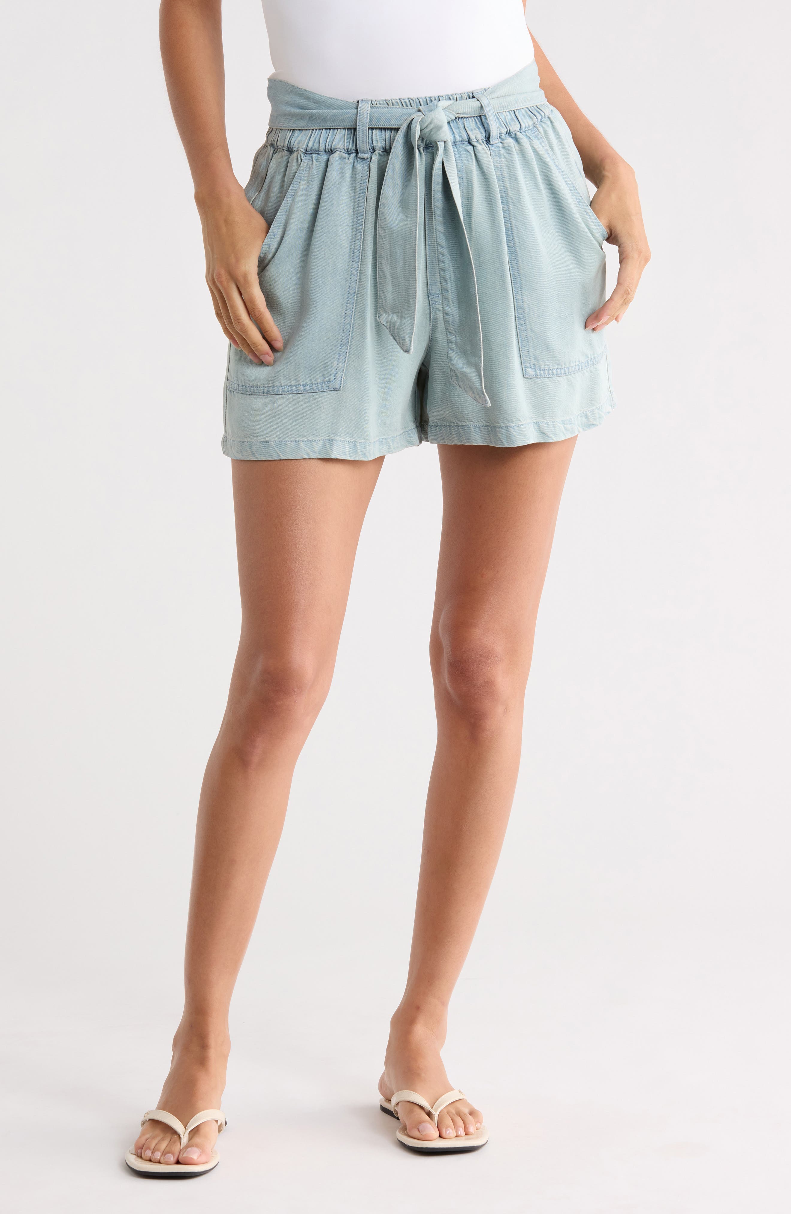 Atlanta Bow Tied Chambray Shorts - image 1
