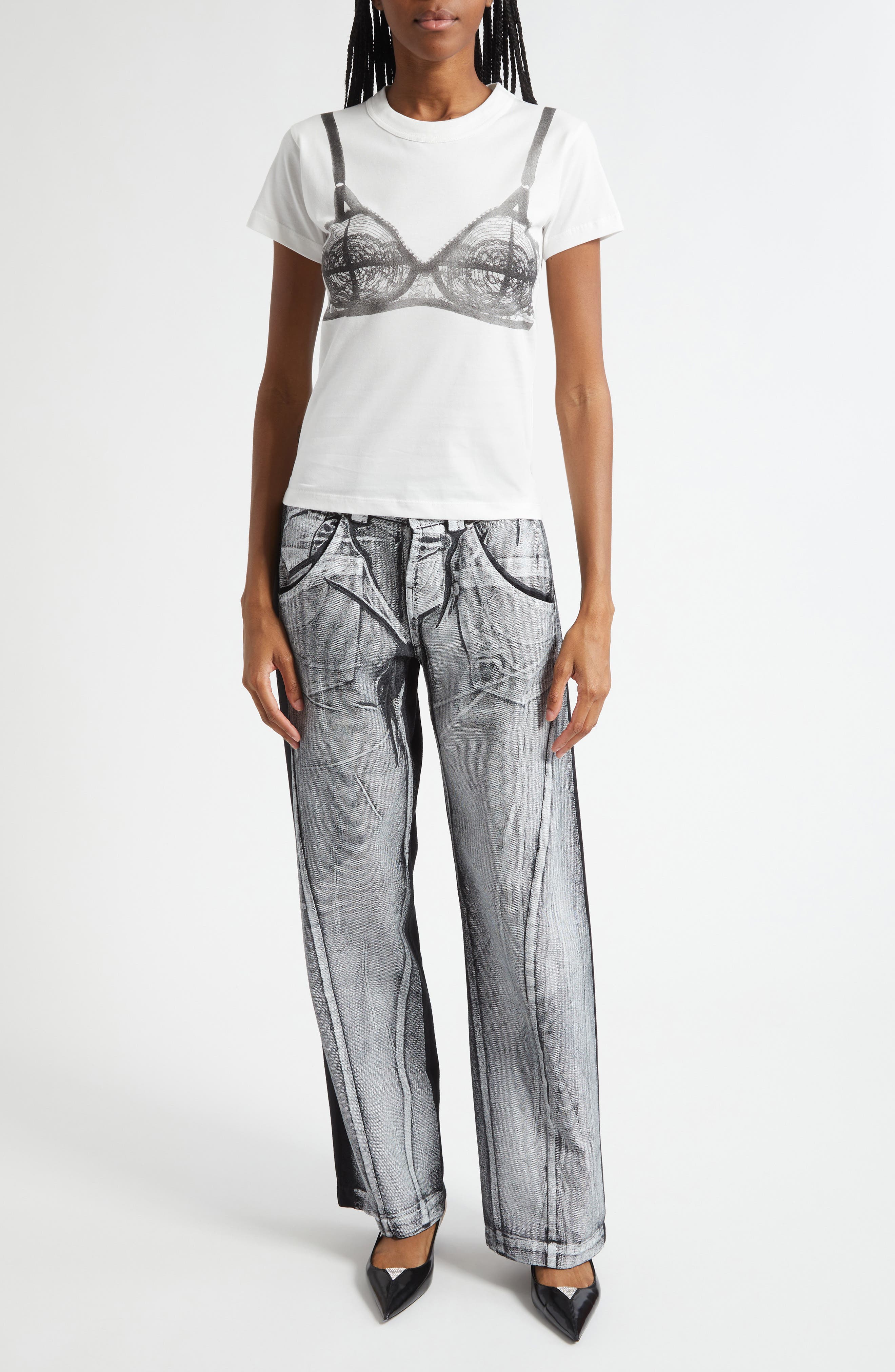 Trompe l'Oeil Bra Graphic T-Shirt - image 2