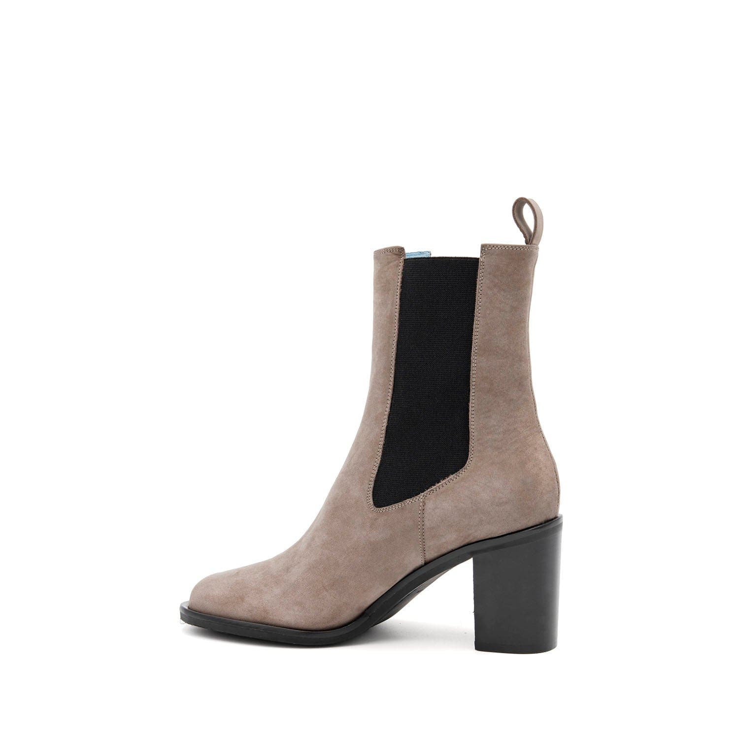 Petalo Double Gored Bootie - Beige Italian Nabuk 25 in Block Heel - image 2
