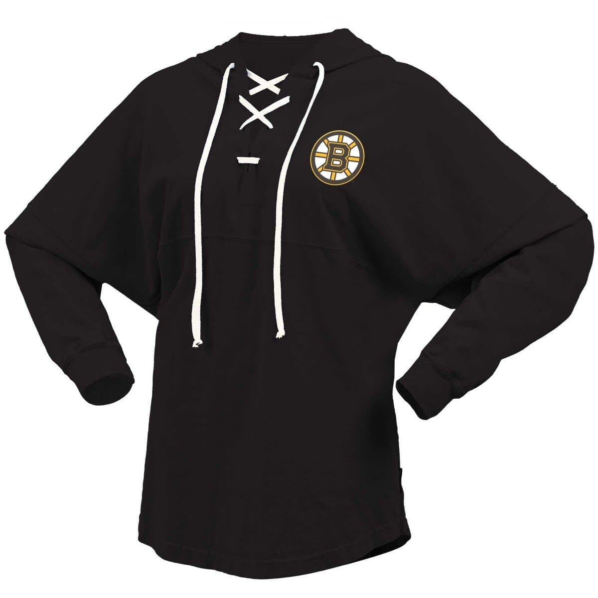 Women's Fanatics Branded Black Boston Bruins Jersey Lace-Up V-Neck Long Sleeve Hoodie T-Shirt - image 2
