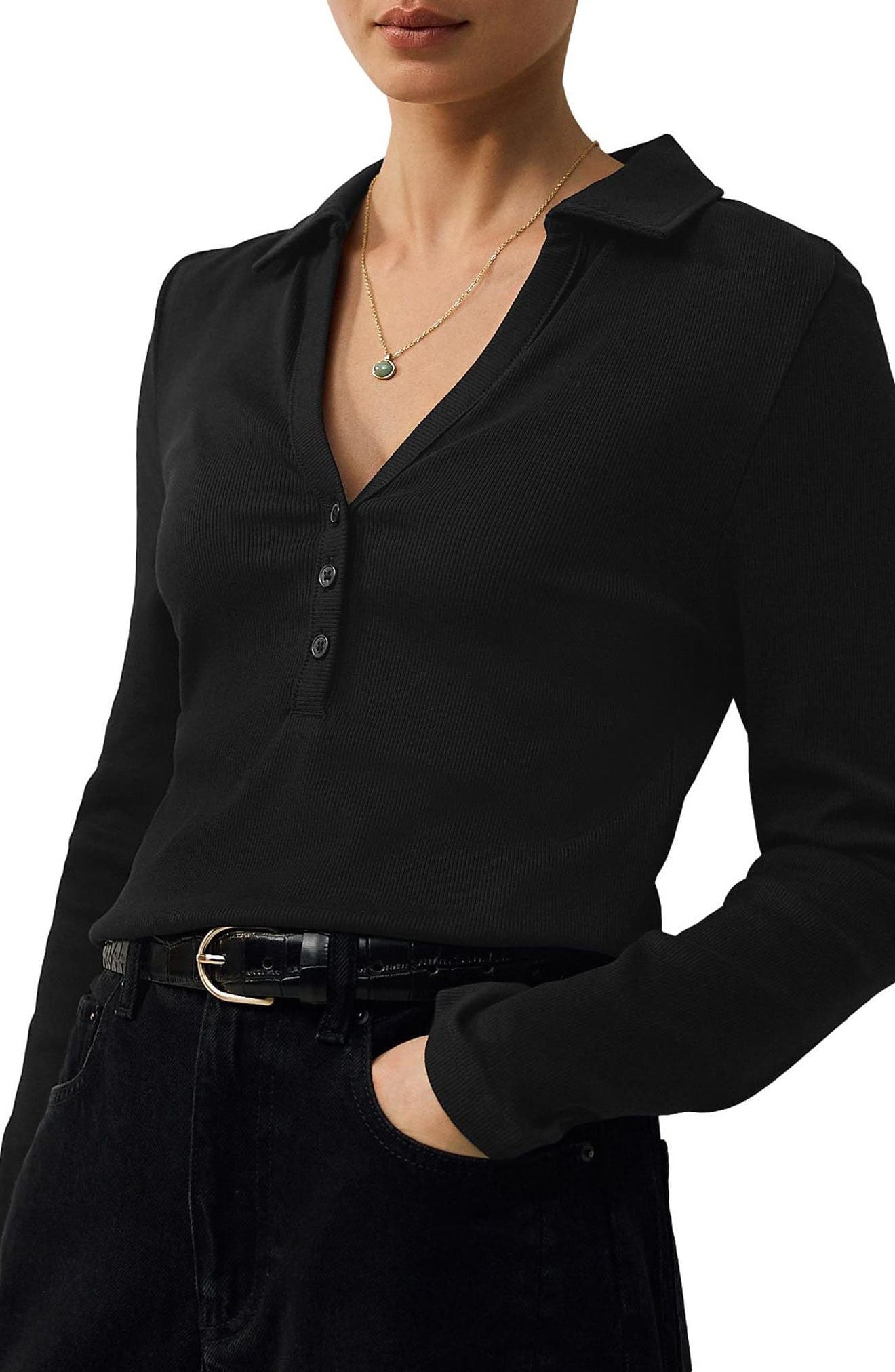 Collar Rib Top - image 1
