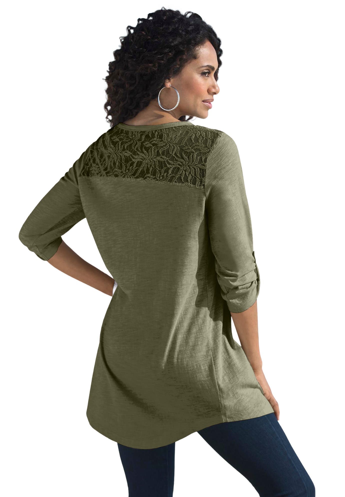 Textured Lace Trimmed Tunic - image 1