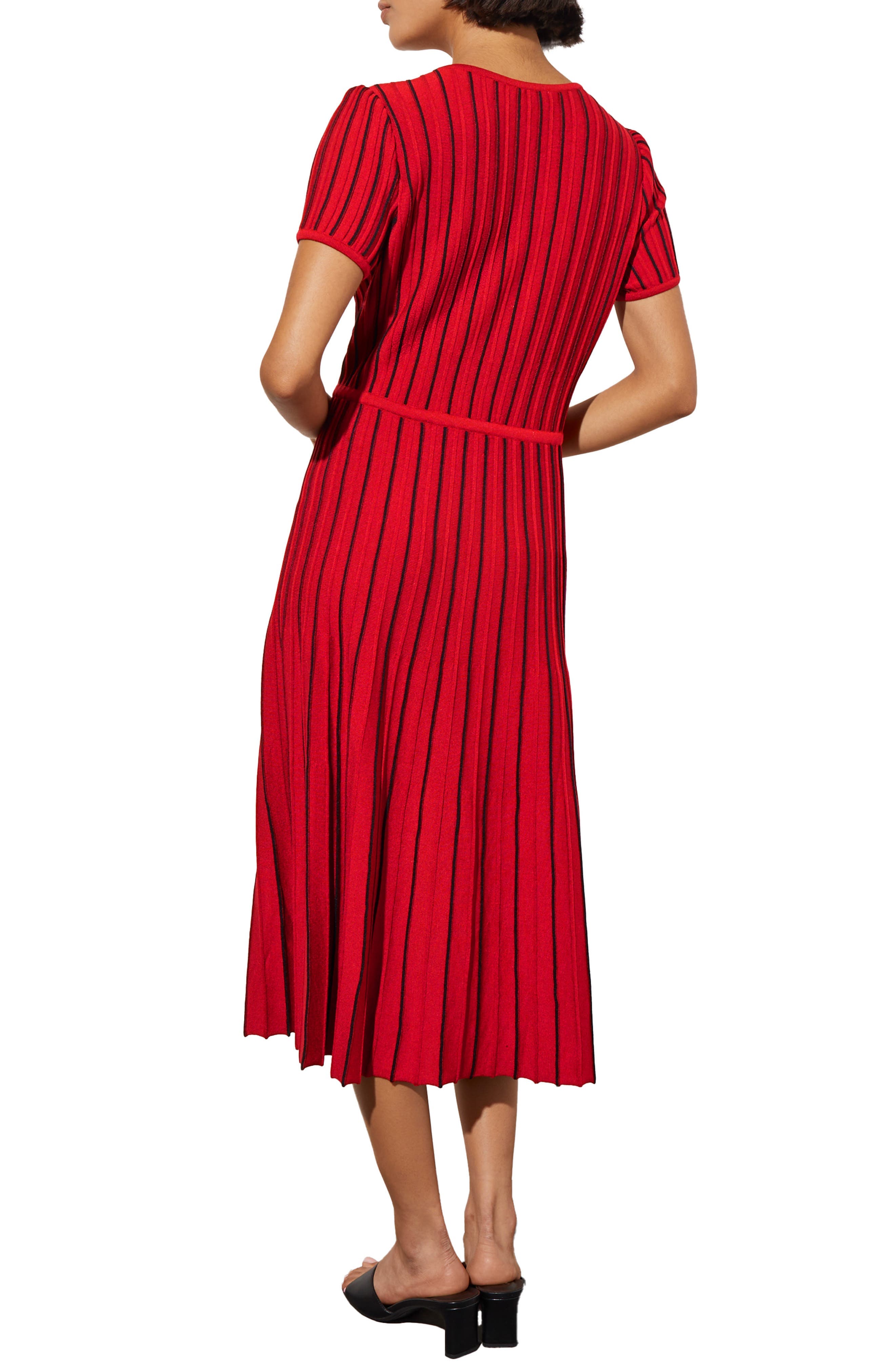 Stripe A-Line Midi Sweater Dress - image 2