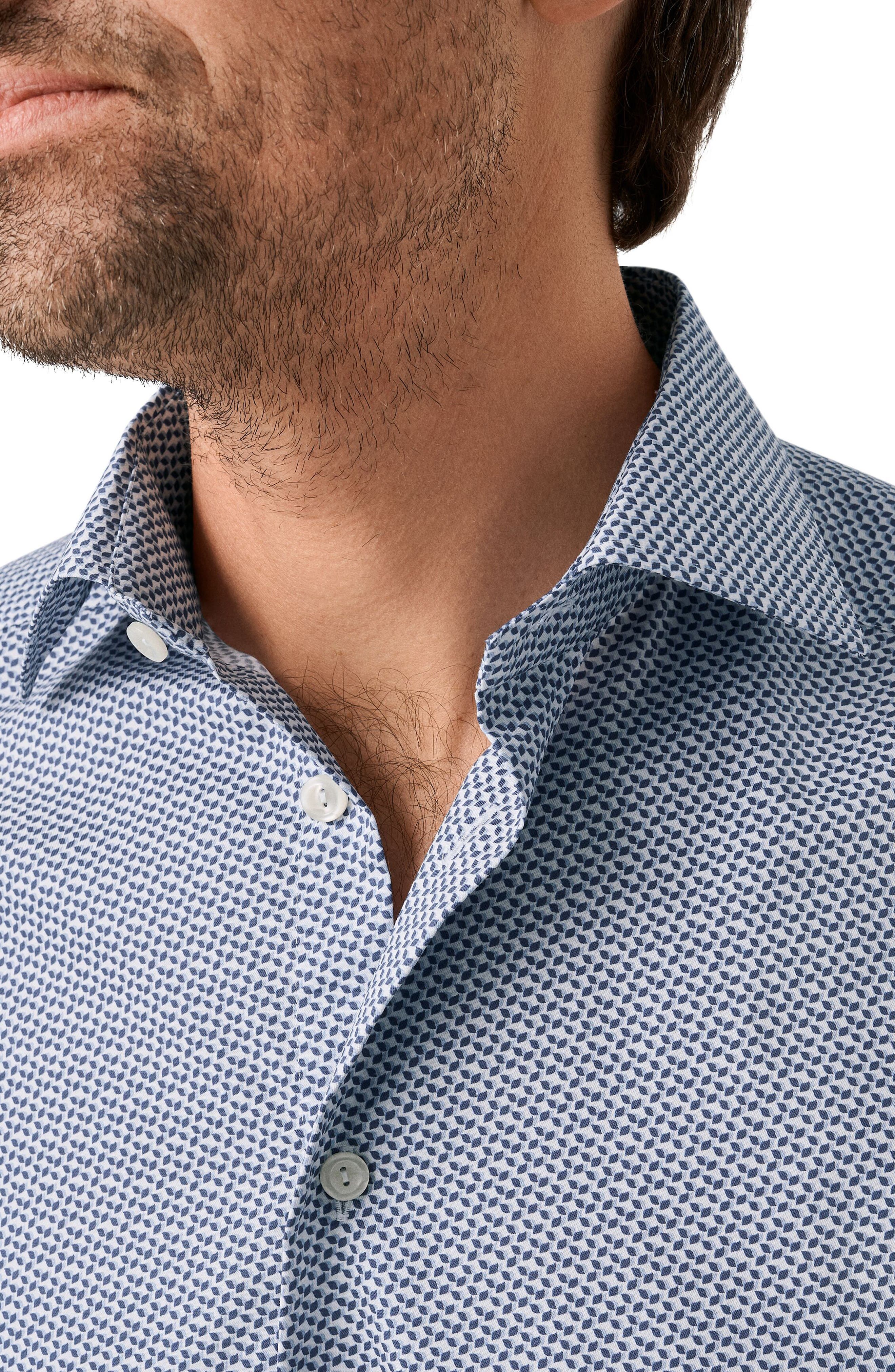 Slim Fit Geometric Print Cotton Dress Shirt - image 2
