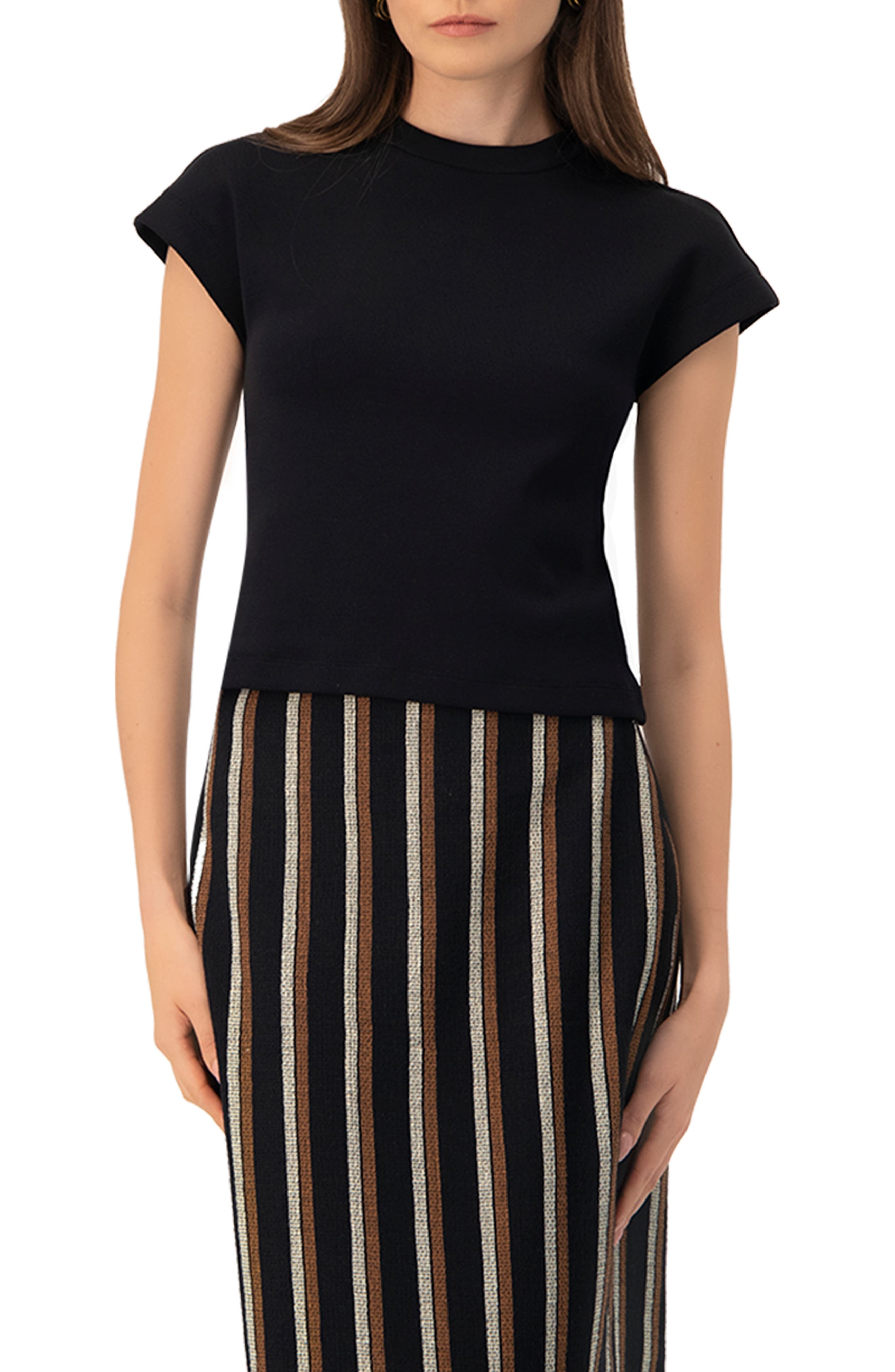 Black dropped sleeve top - image 1
