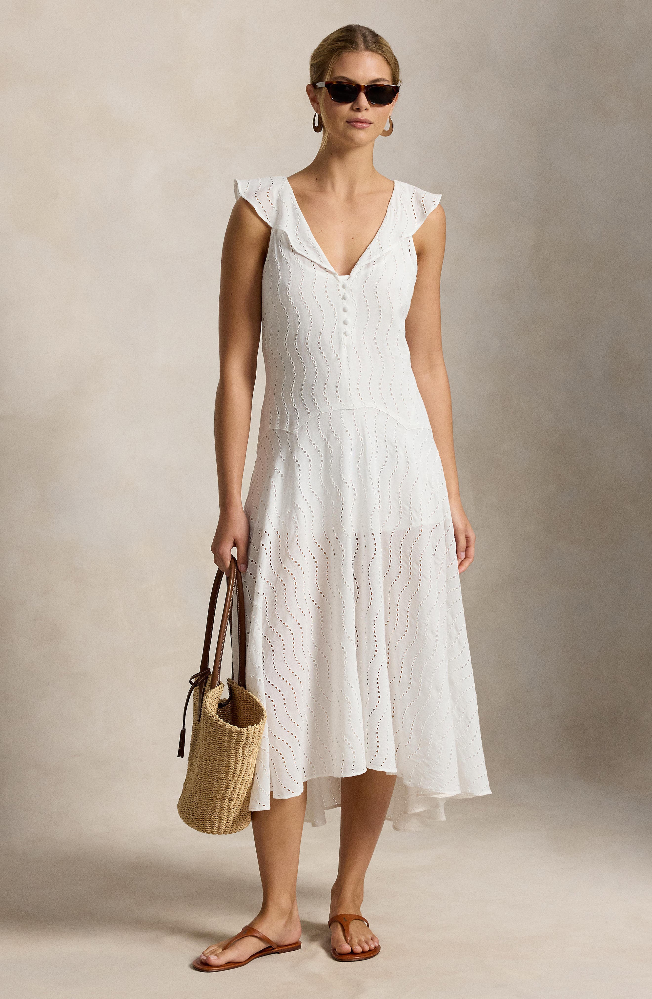 Cotton Blend Eyelet Dress - image 2