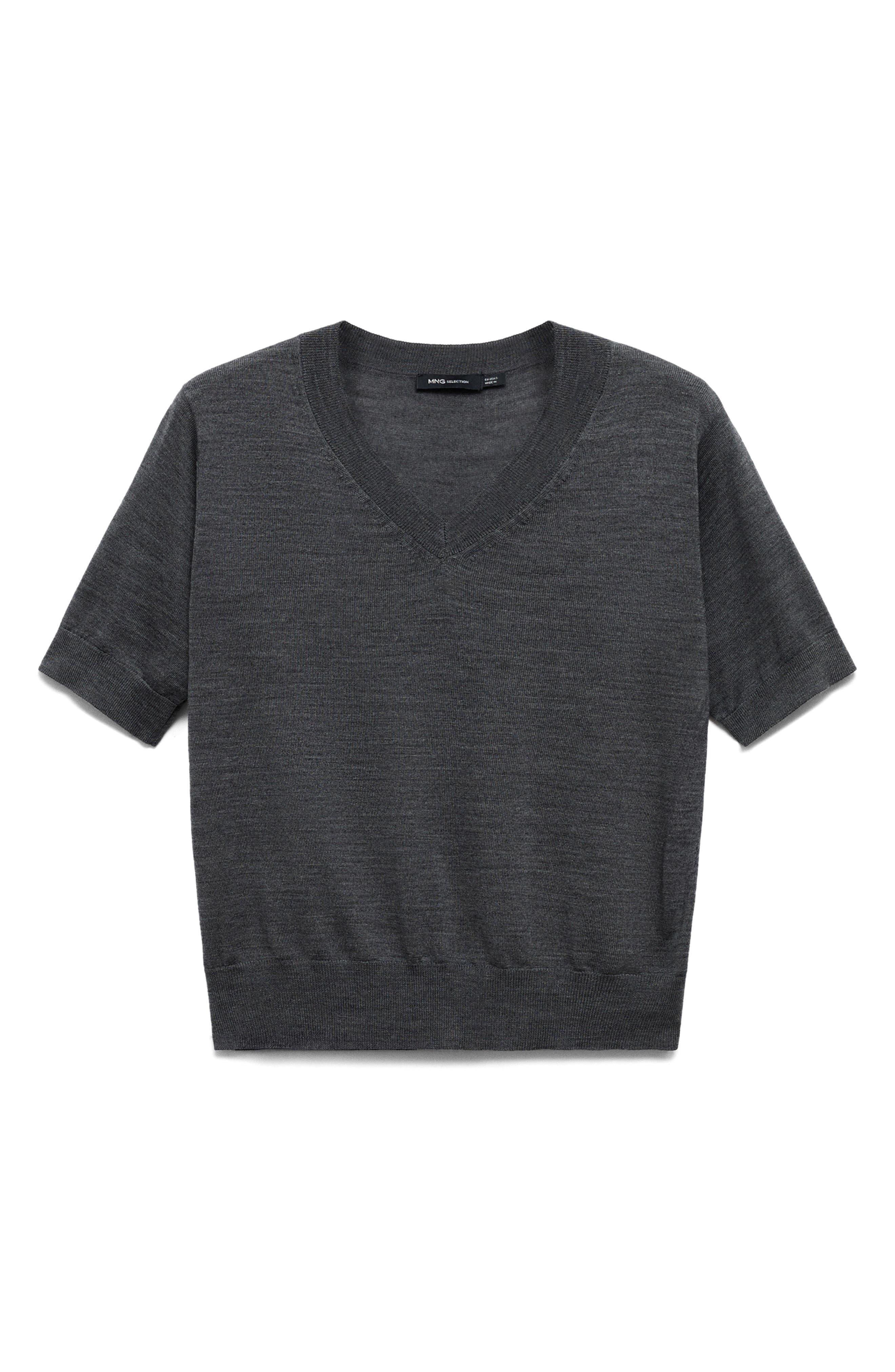 Selection V-Neck Short Sleeve Wool Sweater - image 1