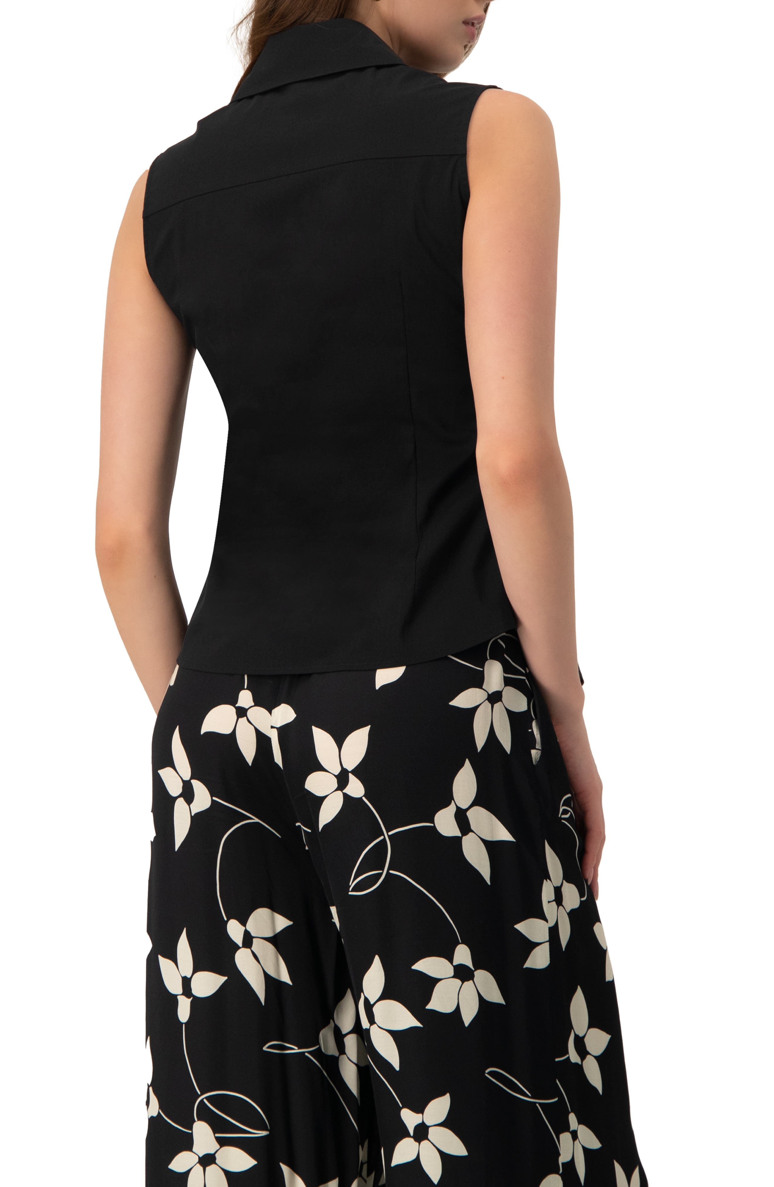 Sleeveless Black Shirt Blouse - image 2