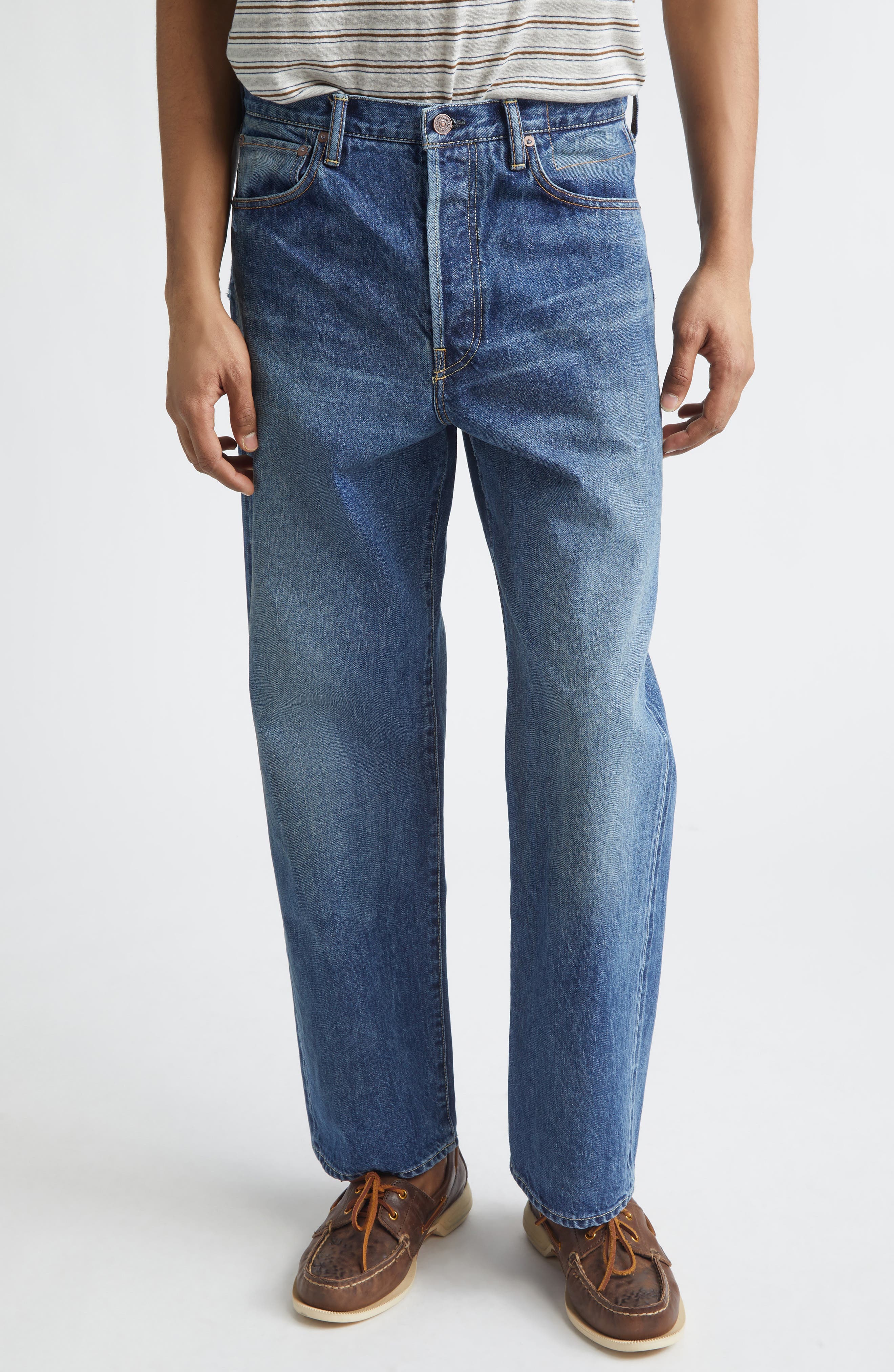 Social Sculpture 01 Distressed Wide Leg Jeans - image 1
