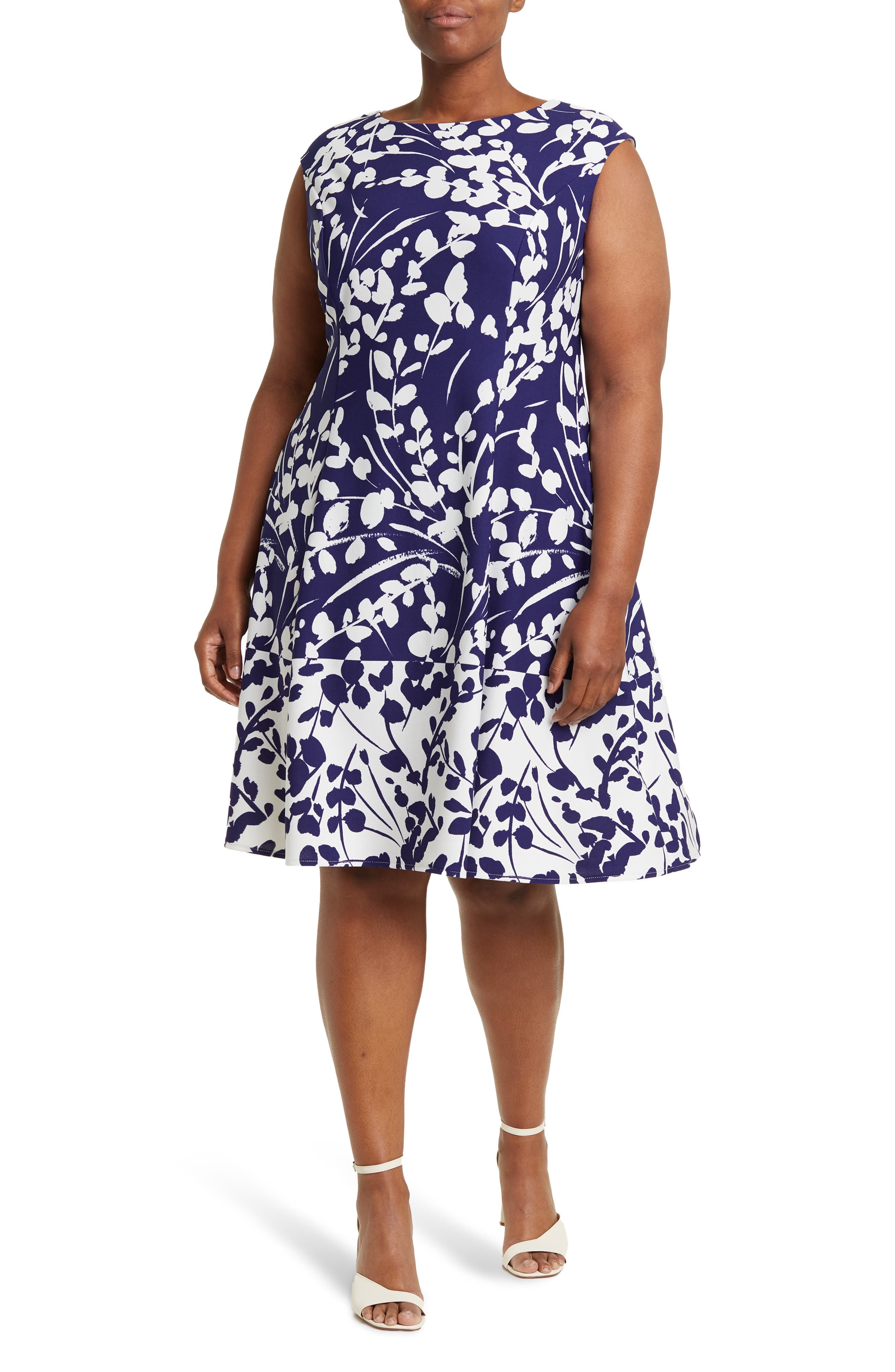 Cap Sleeve Fit & Flare Dress - image 1