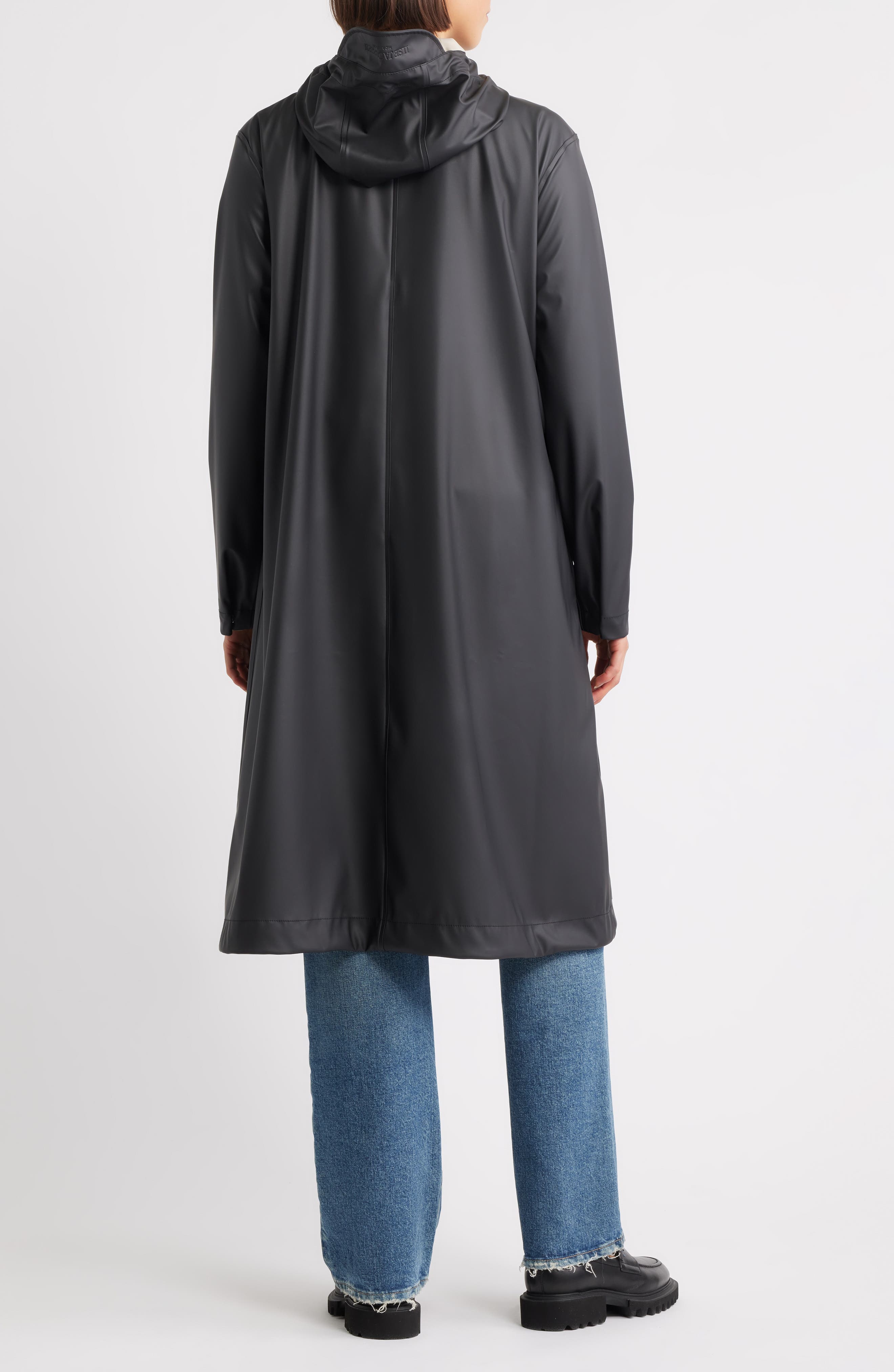 Hooded Longline Coated Raincoat - image 2