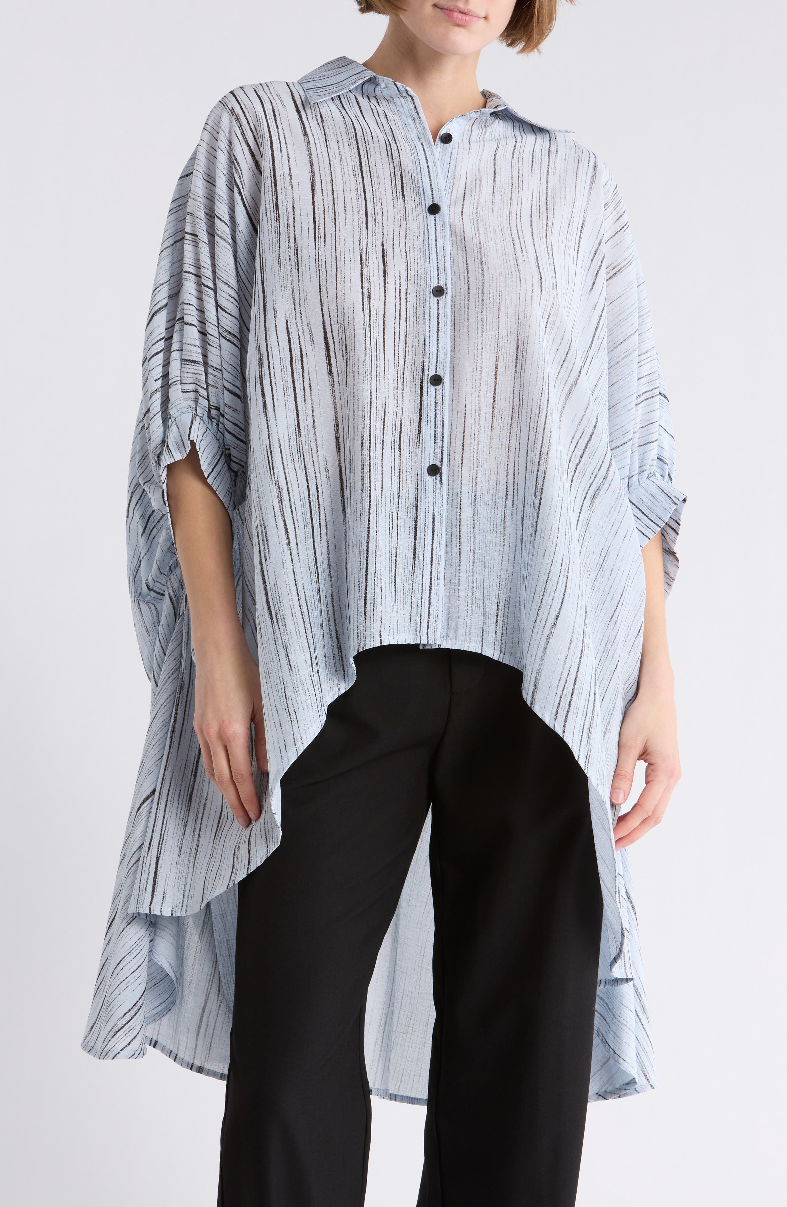 Oversize High/Low Button-Up Shirt - image 3