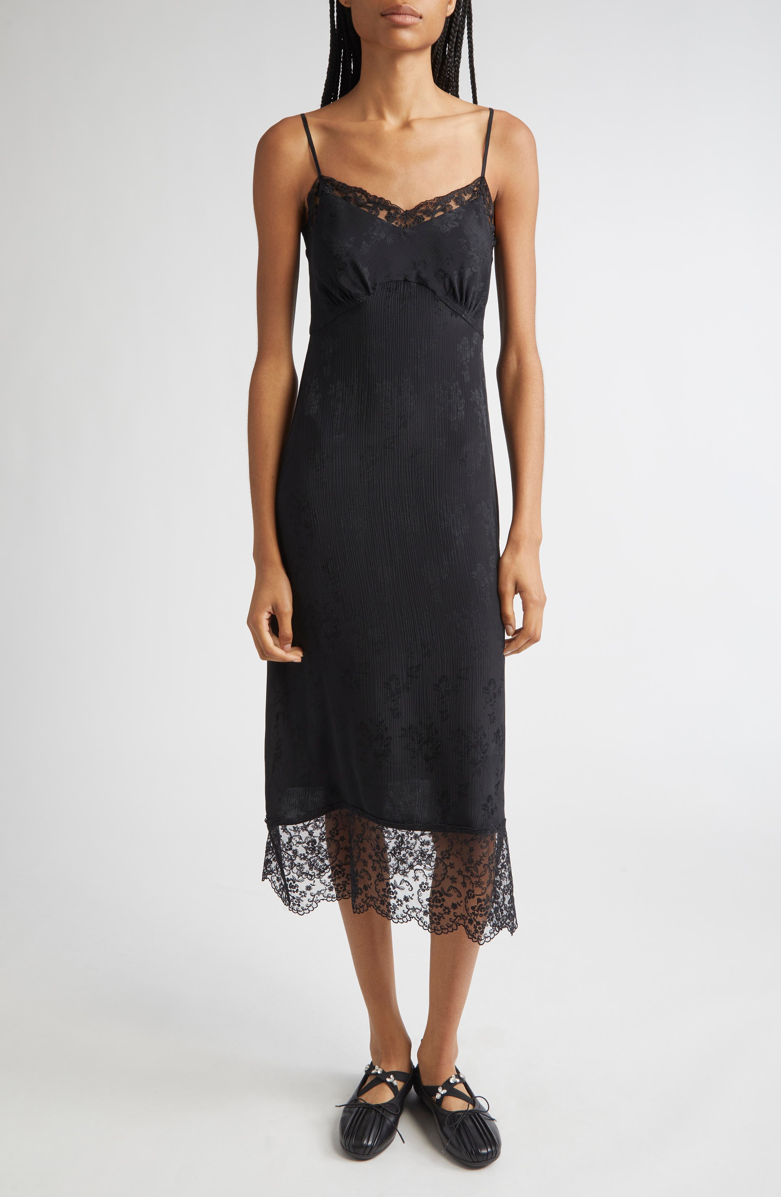 Deep Lace Trim Slipdress - image 1