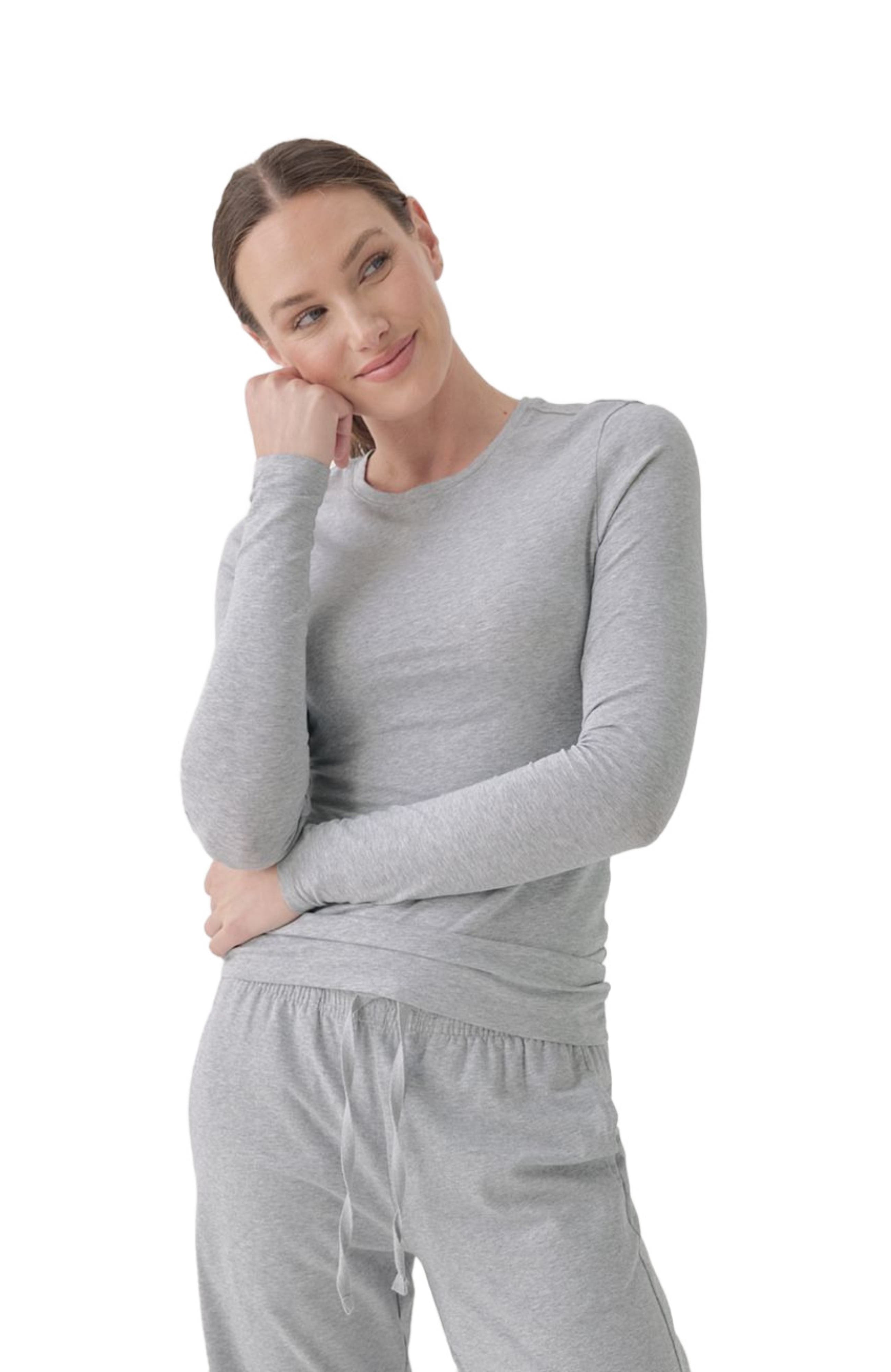 Organic Cotton Cool Stretch Fitted Long Sleeve Tee - image 1