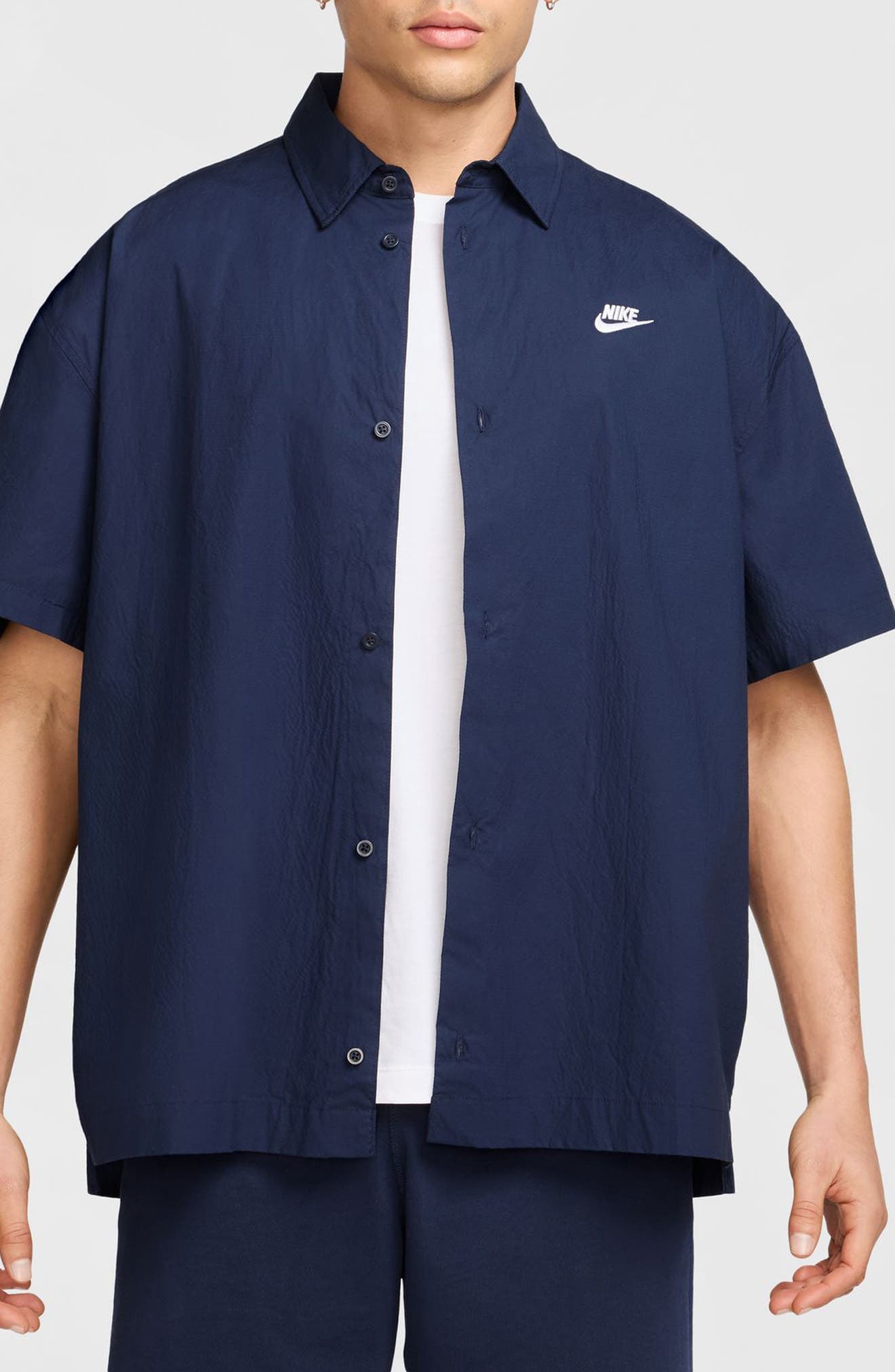 Club Short Sleeve Button-Up Oversize Shirt - image 1