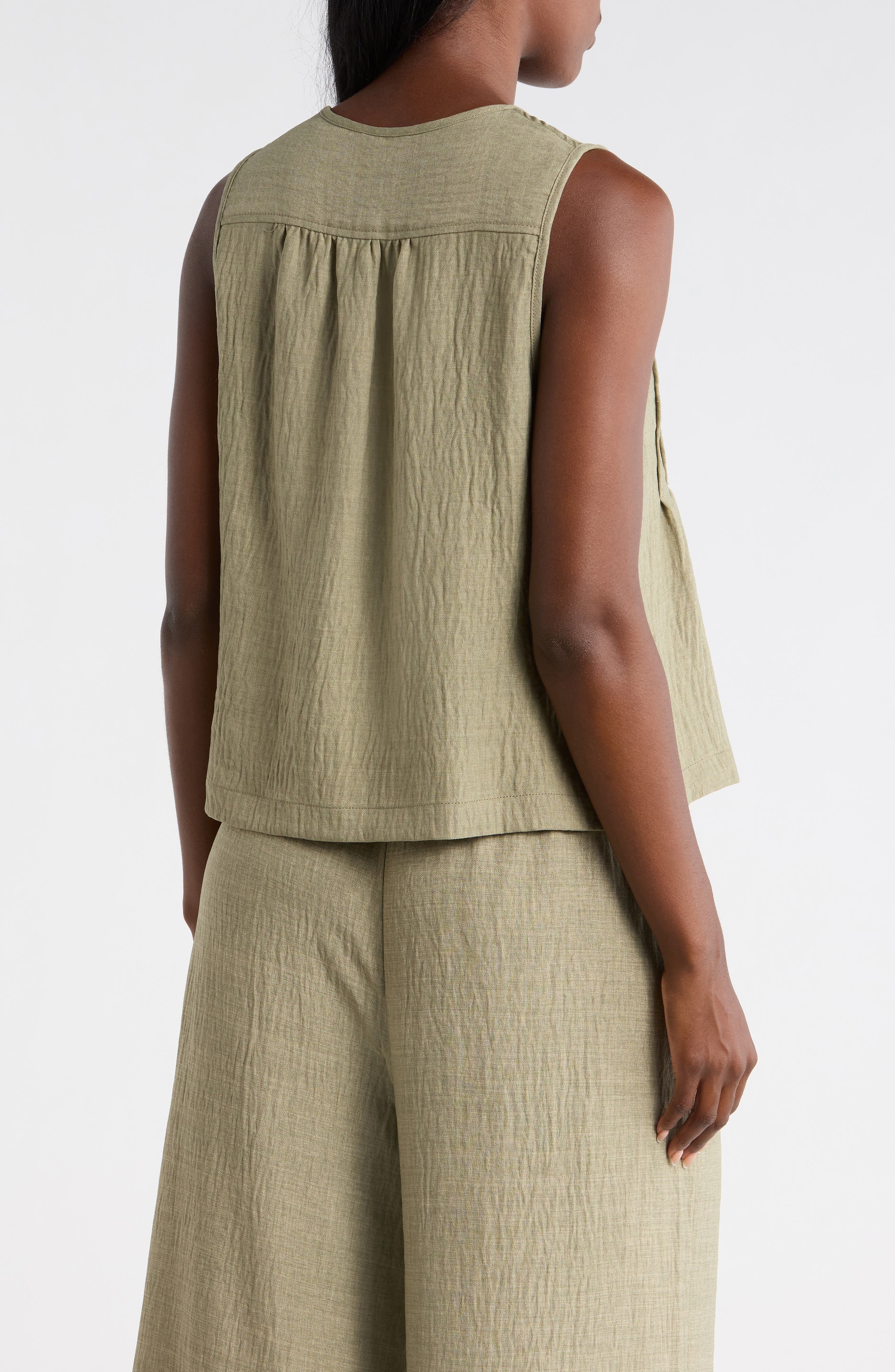 Pintuck Crinkle Sleeveless Top - image 4