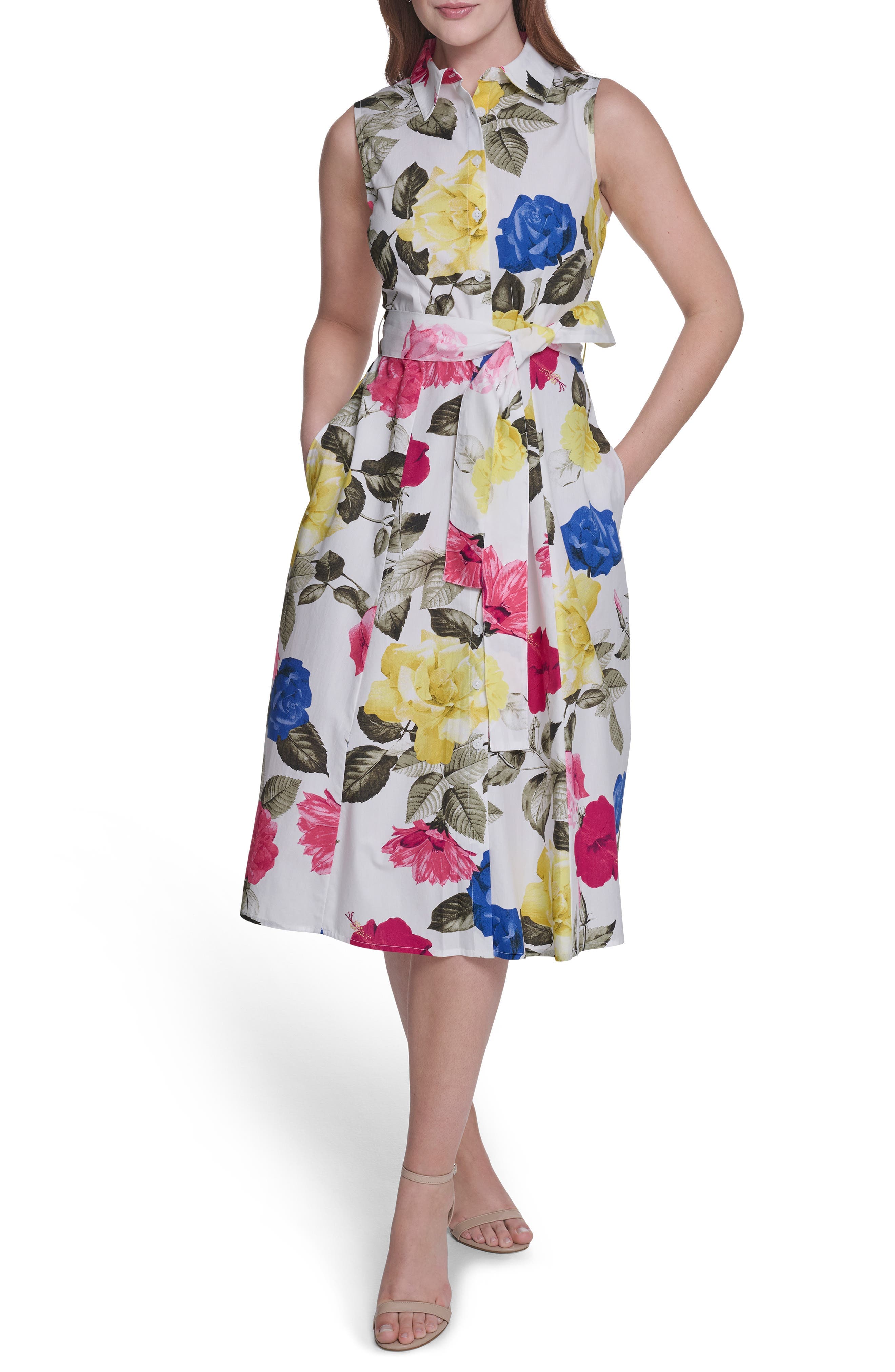 Sleeveless Cotton Shirtdress - image 3