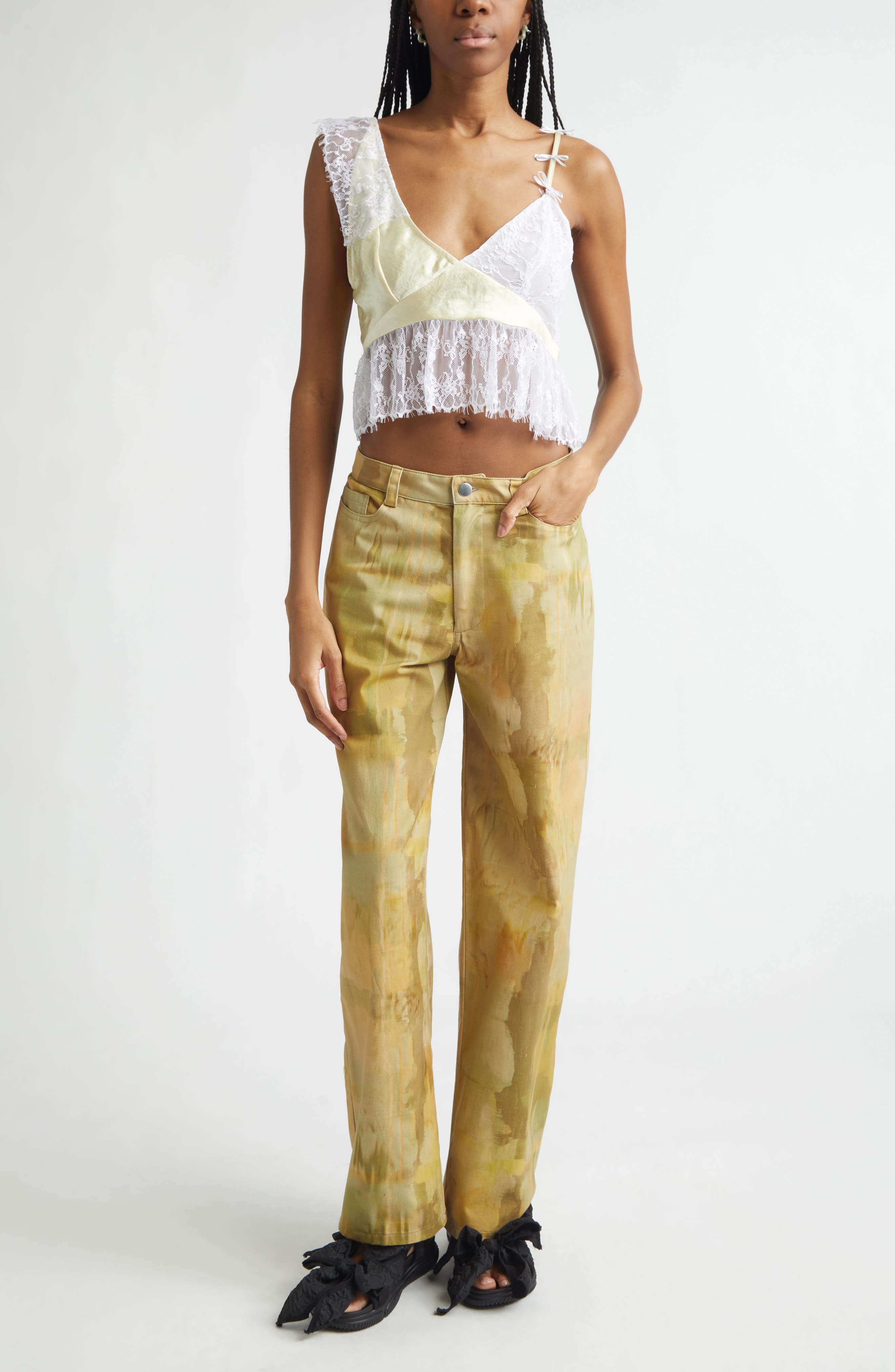 Catchfly Pleated Wide Leg Jeans - image 2
