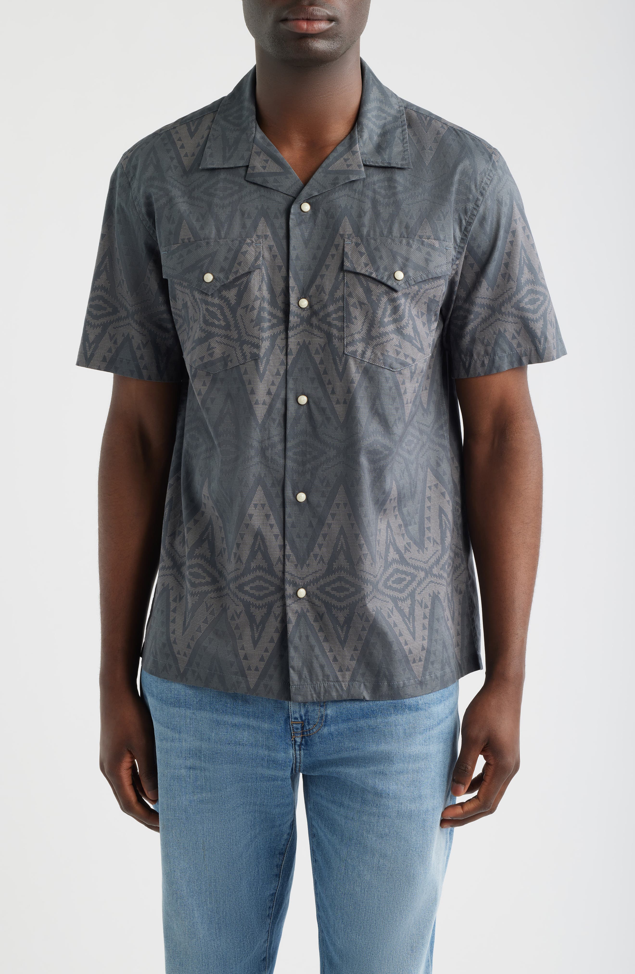 Snap-Up Short Sleeve Western Shirt - image 1