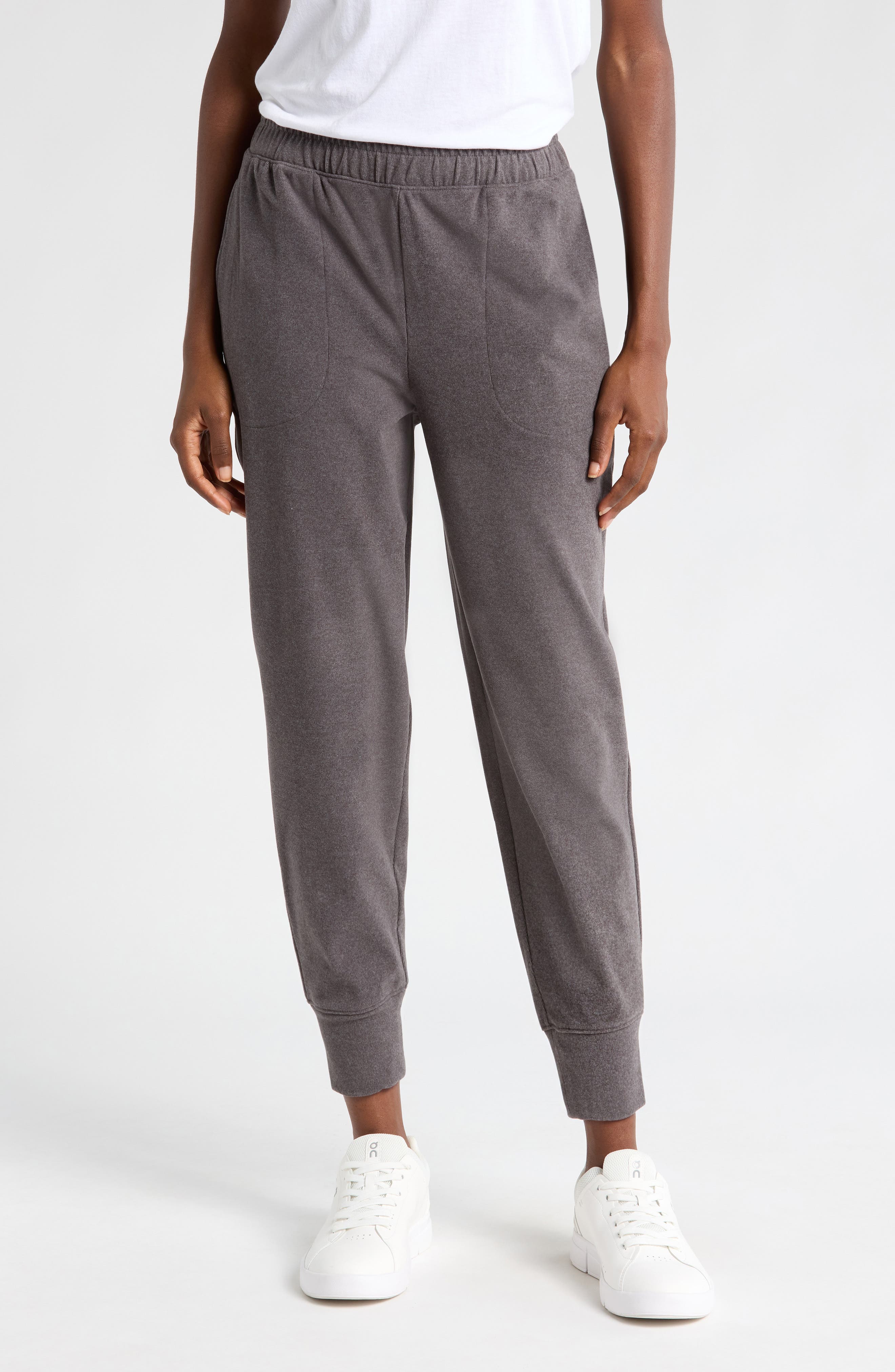 Brushed Rib Knit Slim Joggers - image 1