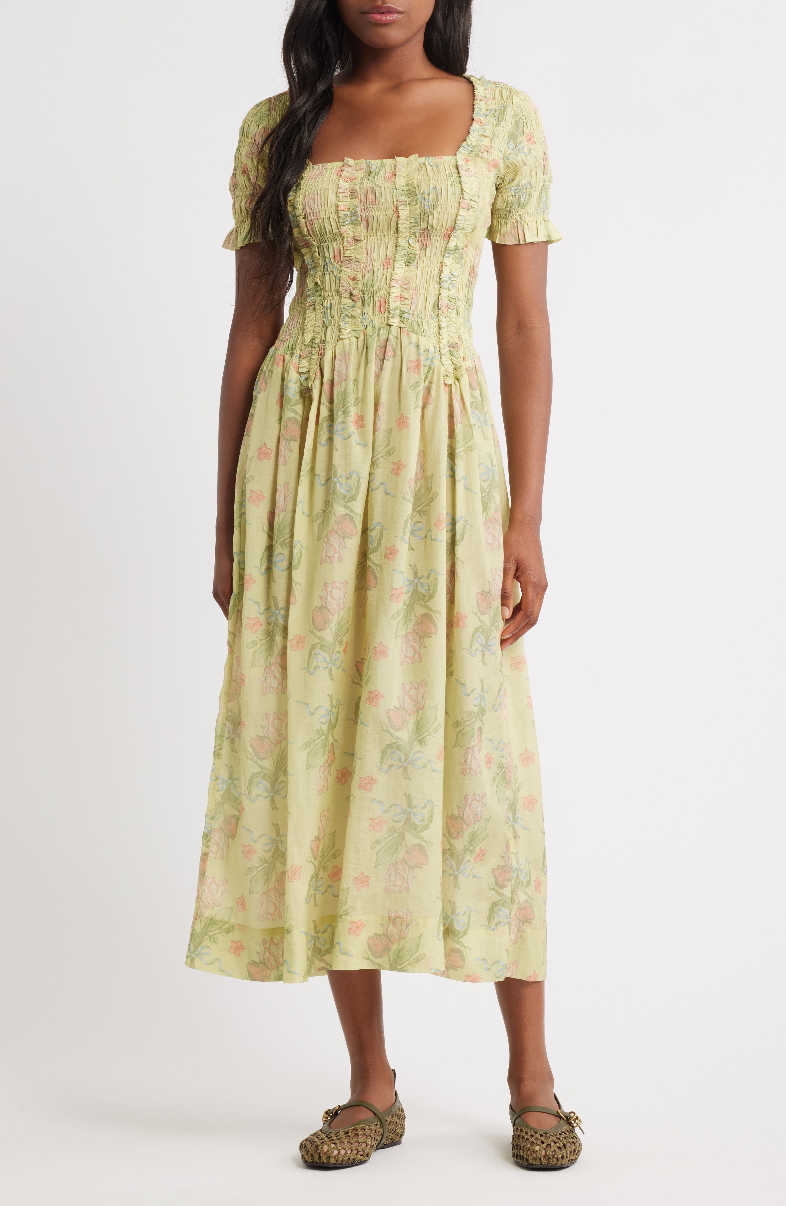 Raphaela Floral Midi Dress - image 1
